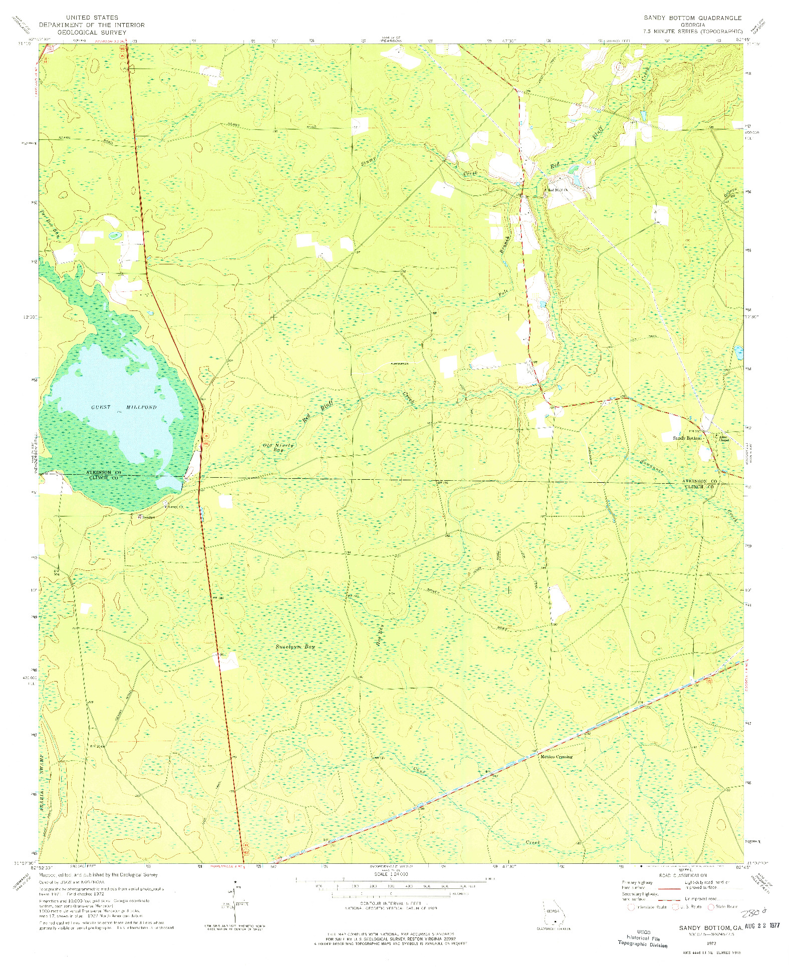 USGS 1:24000-SCALE QUADRANGLE FOR SANDY BOTTOM, GA 1972