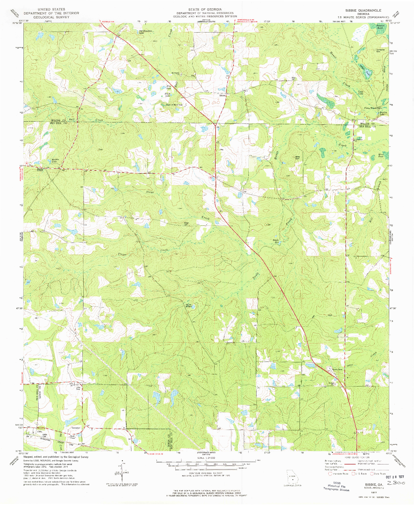 USGS 1:24000-SCALE QUADRANGLE FOR SIBBIE, GA 1977