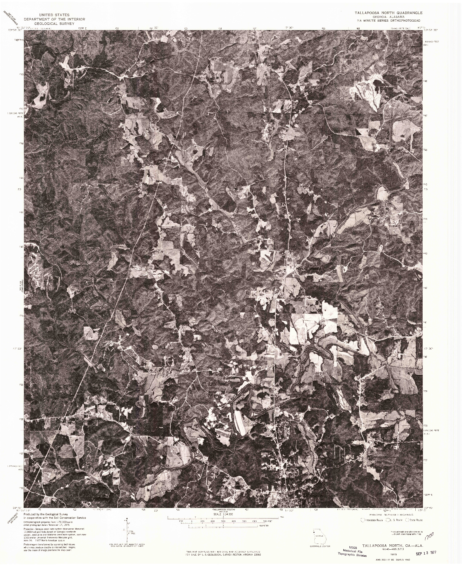 USGS 1:24000-SCALE QUADRANGLE FOR TALLAPOOSA NORTH, GA 1975