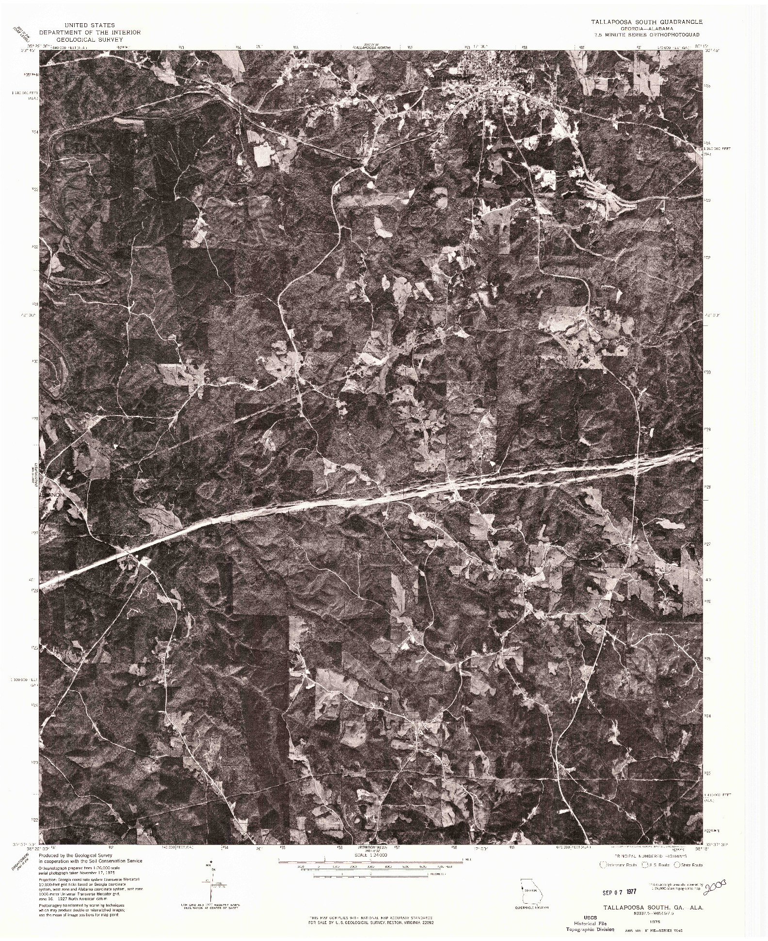 USGS 1:24000-SCALE QUADRANGLE FOR TALLAPOOSA SOUTH, GA 1975