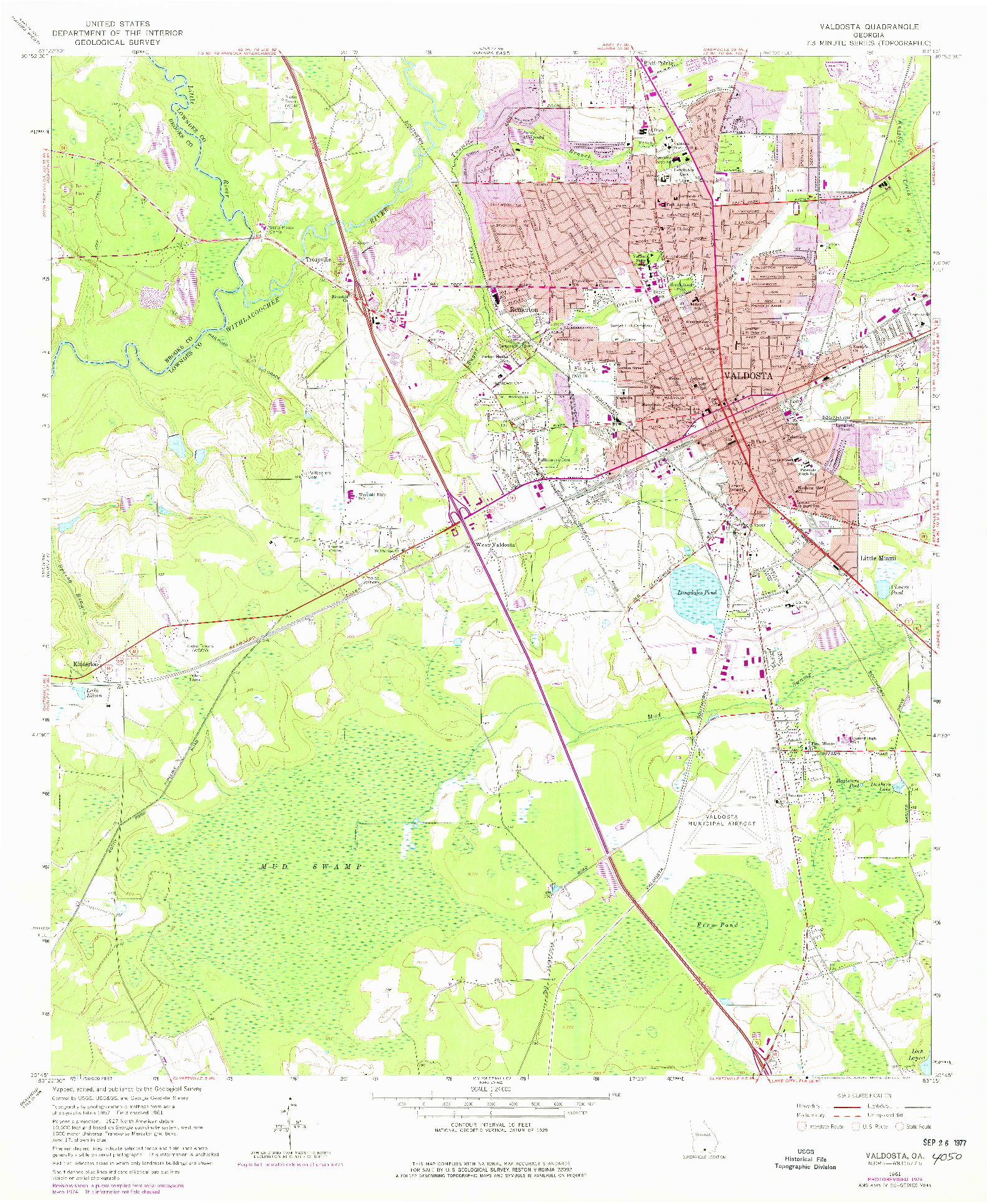 USGS 1:24000-SCALE QUADRANGLE FOR VALDOSTA, GA 1961