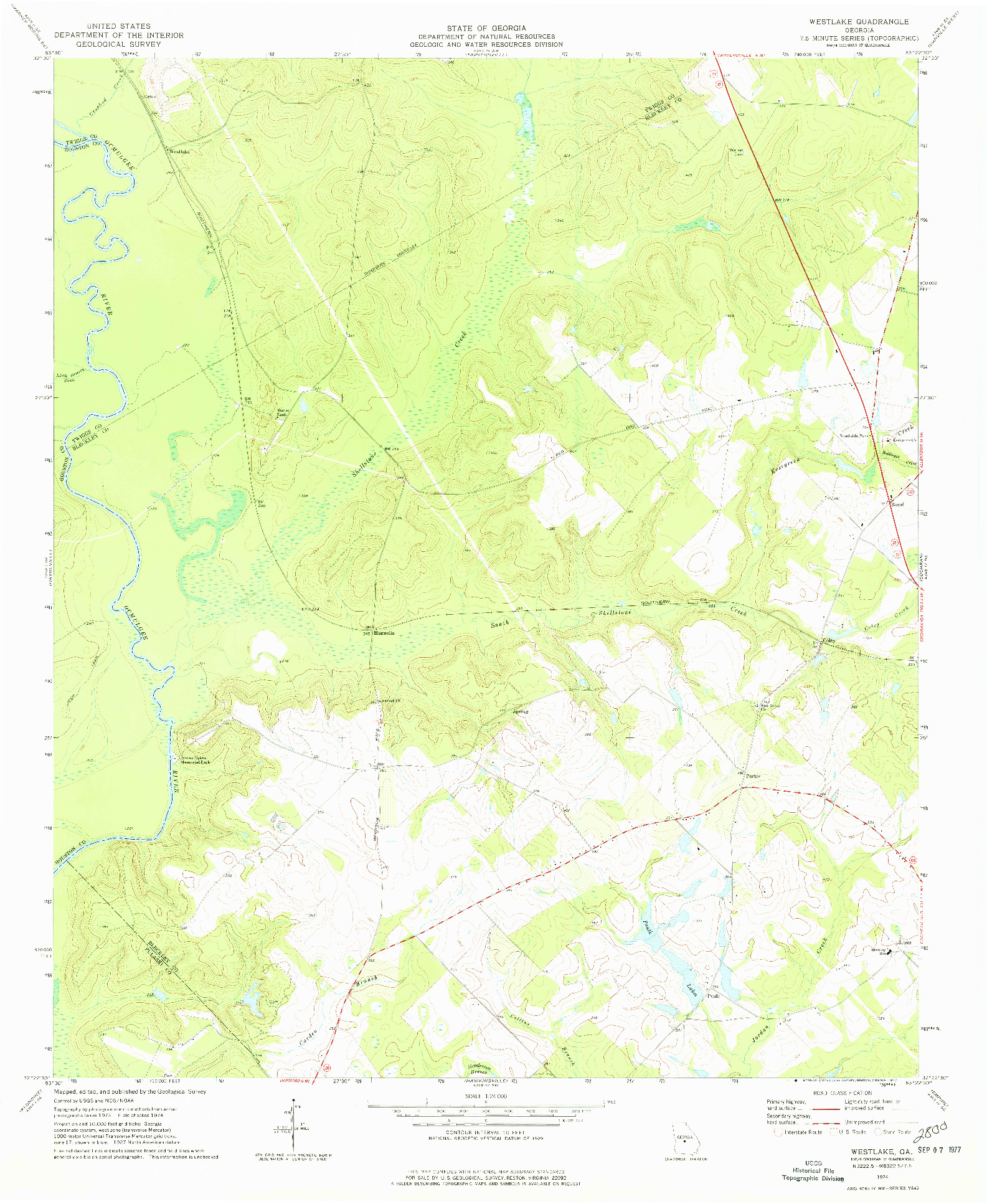 USGS 1:24000-SCALE QUADRANGLE FOR WESTLAKE, GA 1974