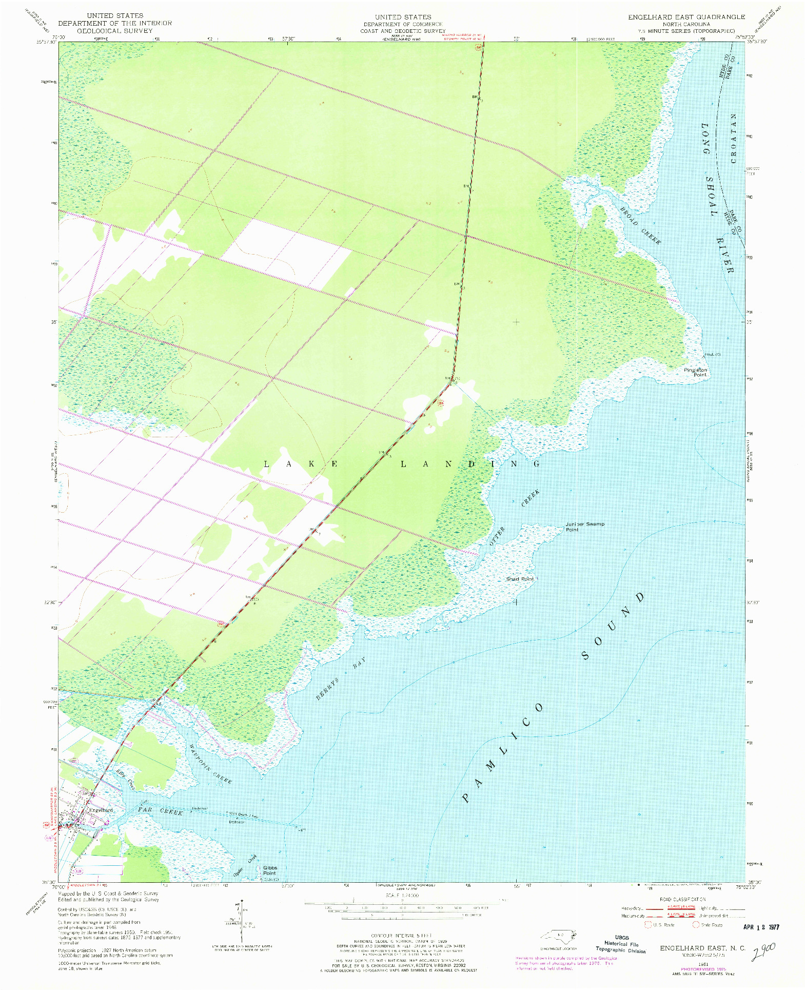 USGS 1:24000-SCALE QUADRANGLE FOR ENGELHARD EAST, NC 1951