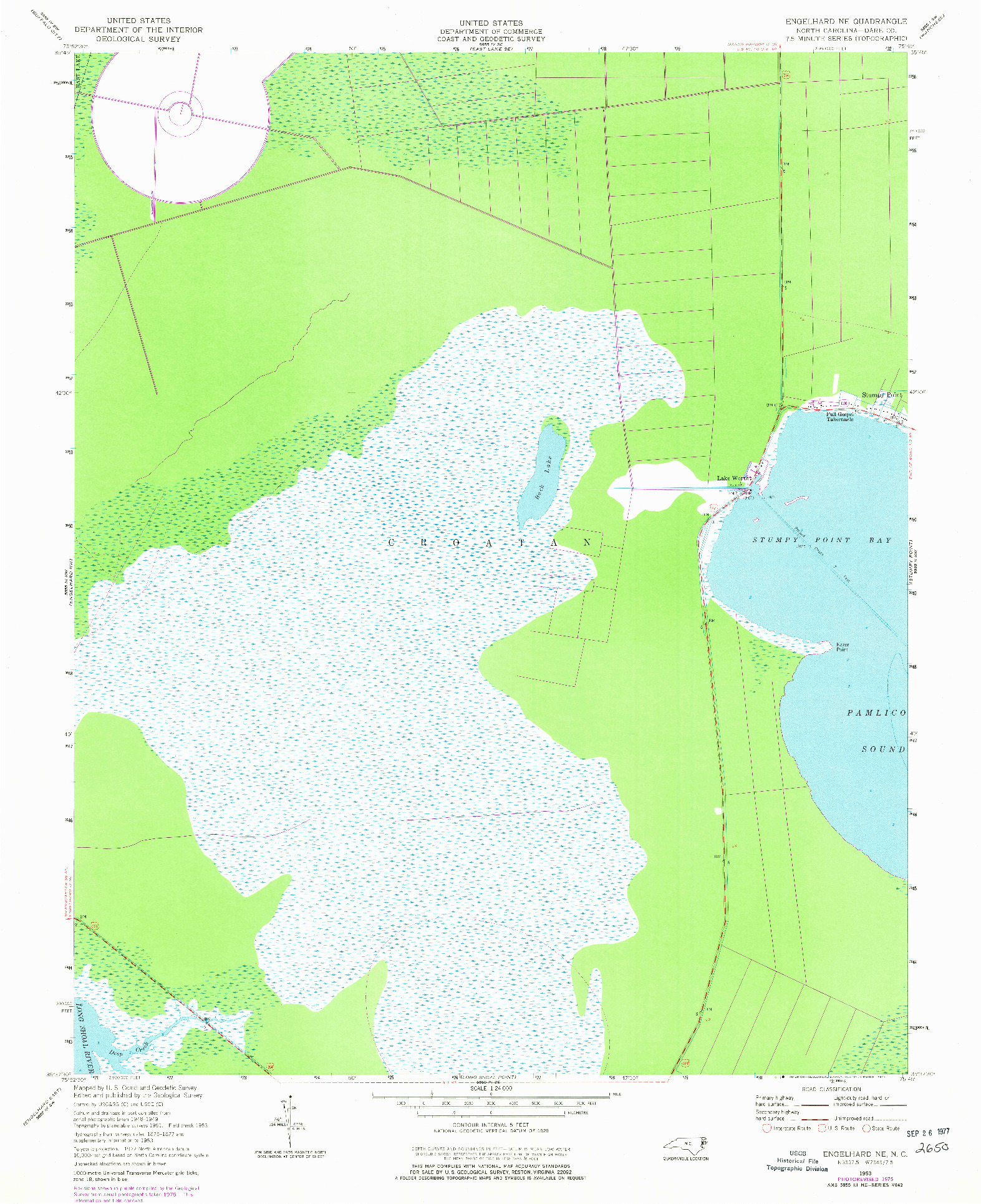 USGS 1:24000-SCALE QUADRANGLE FOR ENGELHARD NE, NC 1953