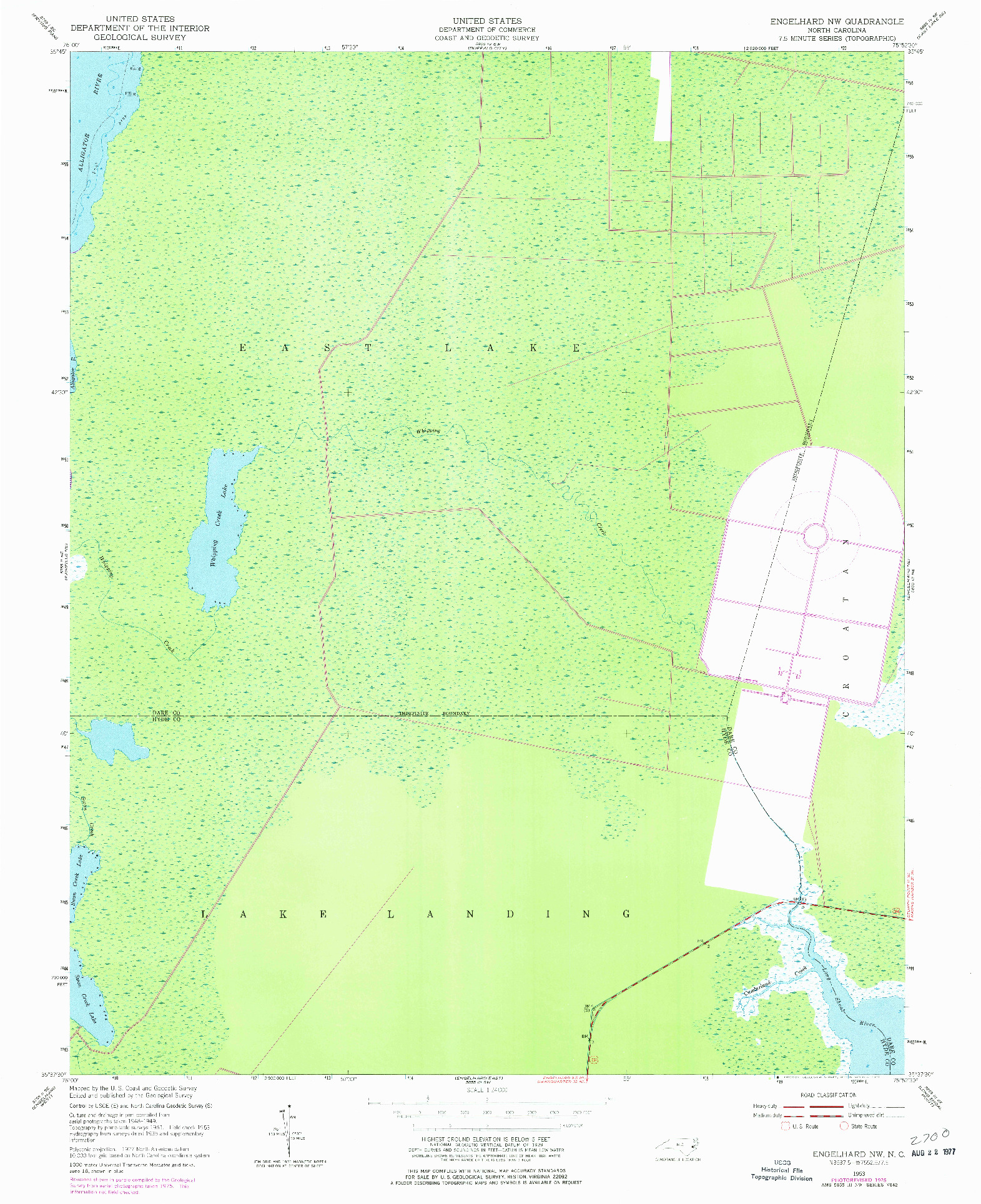 USGS 1:24000-SCALE QUADRANGLE FOR ENGELHARD NW, NC 1953