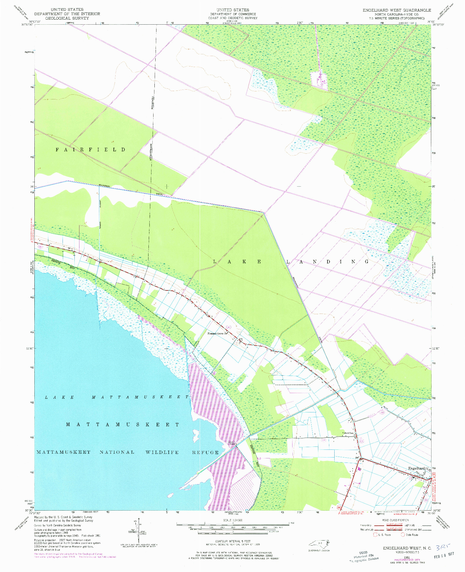 USGS 1:24000-SCALE QUADRANGLE FOR ENGELHARD WEST, NC 1951