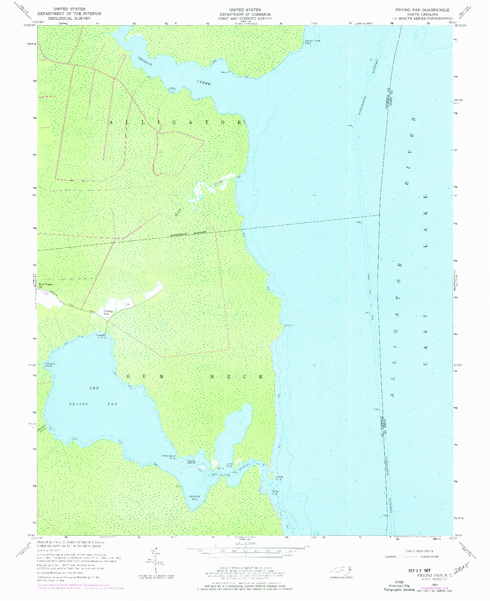 USGS 1:24000-SCALE QUADRANGLE FOR FRYING PAN, NC 1953