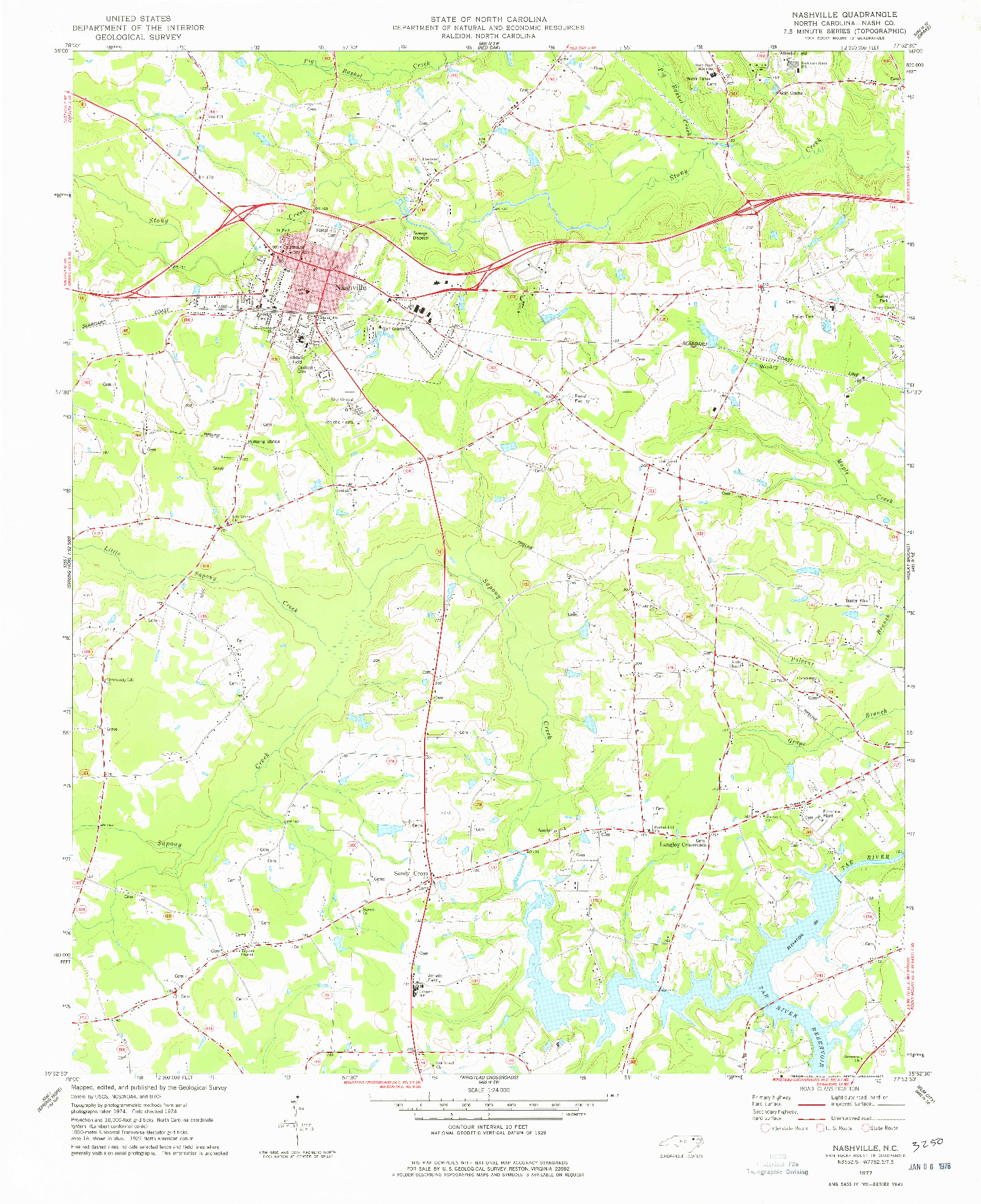 USGS 1:24000-SCALE QUADRANGLE FOR NASHVILLE, NC 1977