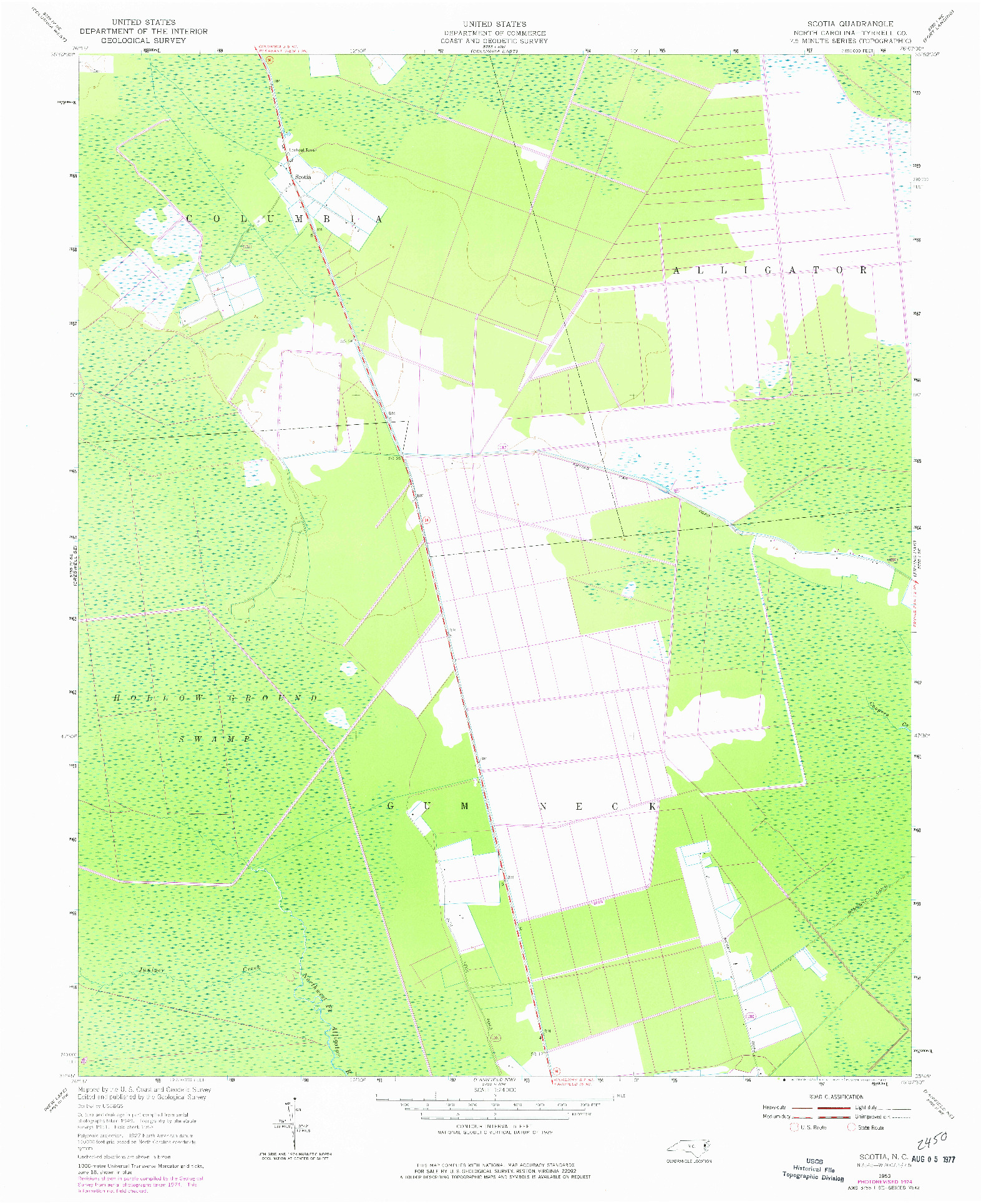 USGS 1:24000-SCALE QUADRANGLE FOR SCOTIA, NC 1953