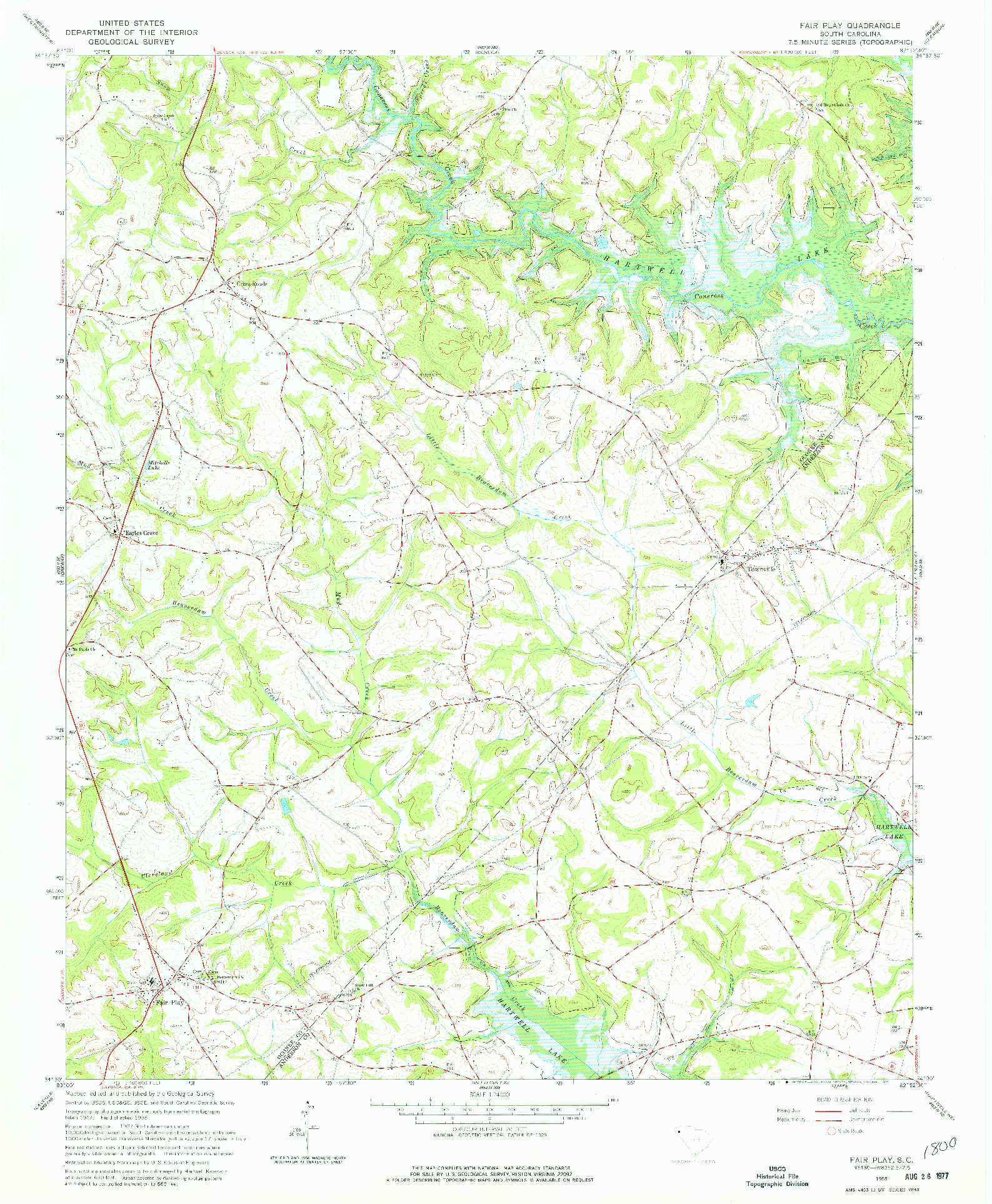 USGS 1:24000-SCALE QUADRANGLE FOR FAIR PLAY, SC 1958