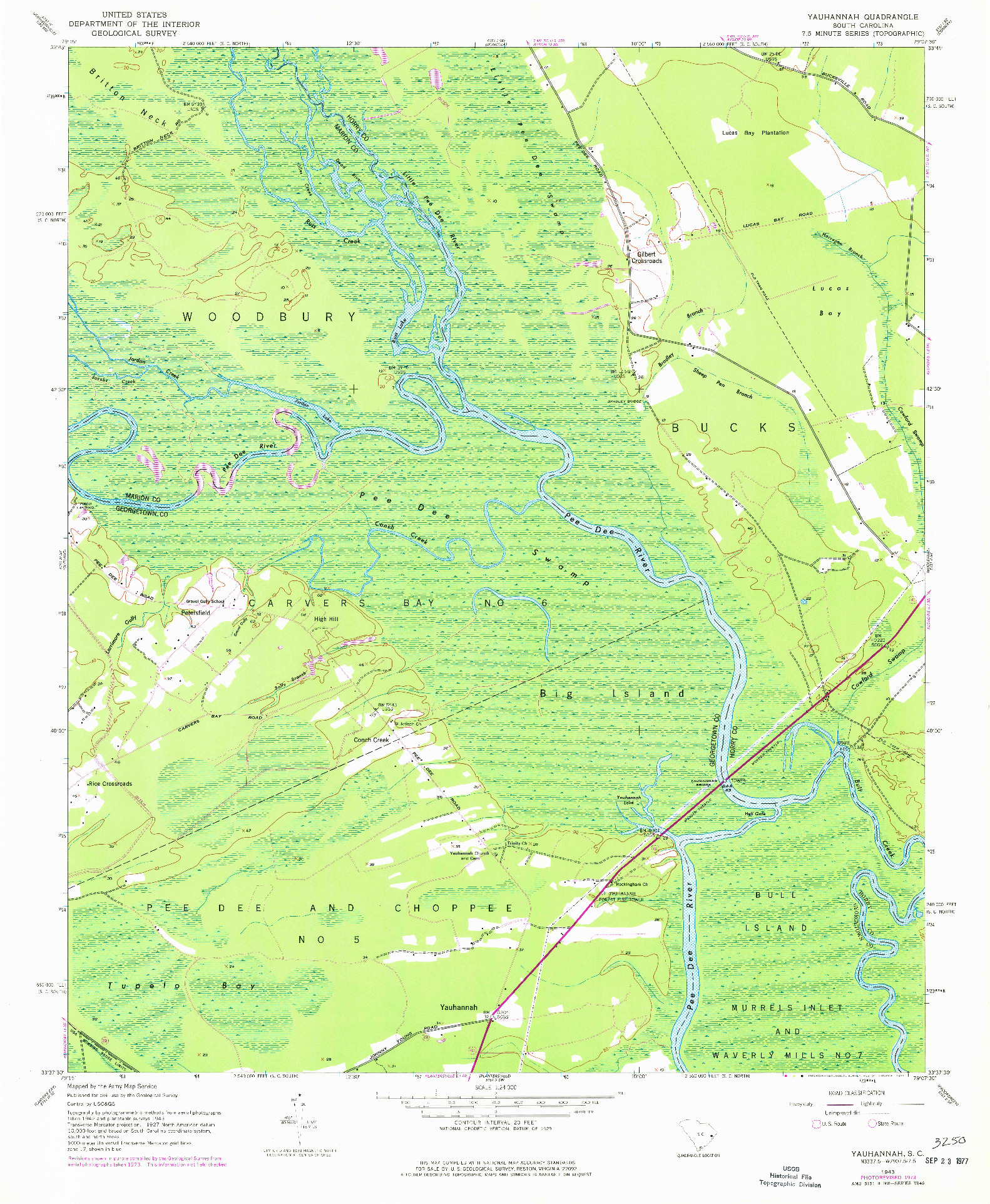 USGS 1:24000-SCALE QUADRANGLE FOR YAUHANNAH, SC 1943