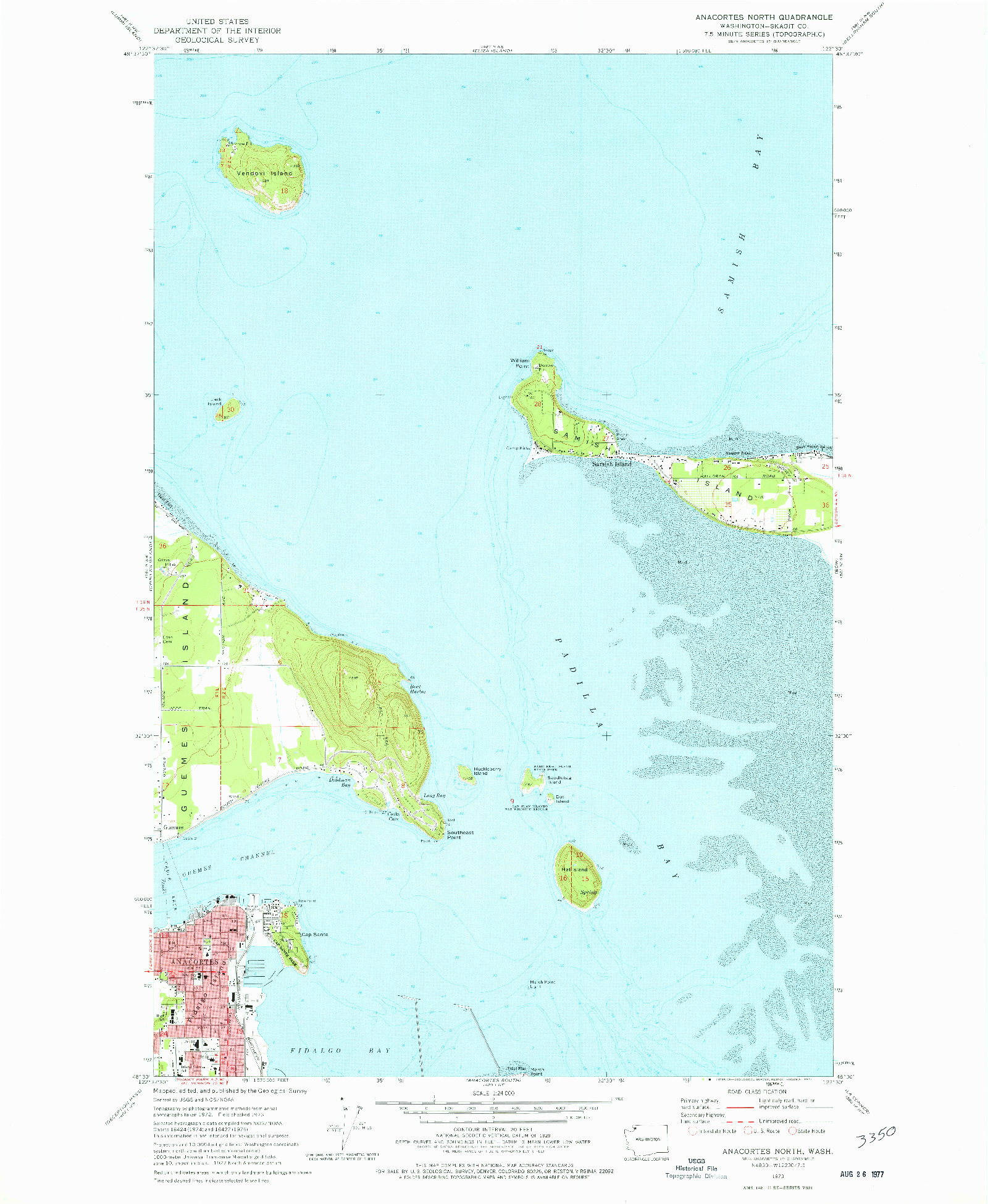 USGS 1:24000-SCALE QUADRANGLE FOR ANACORTES NORTH, WA 1973