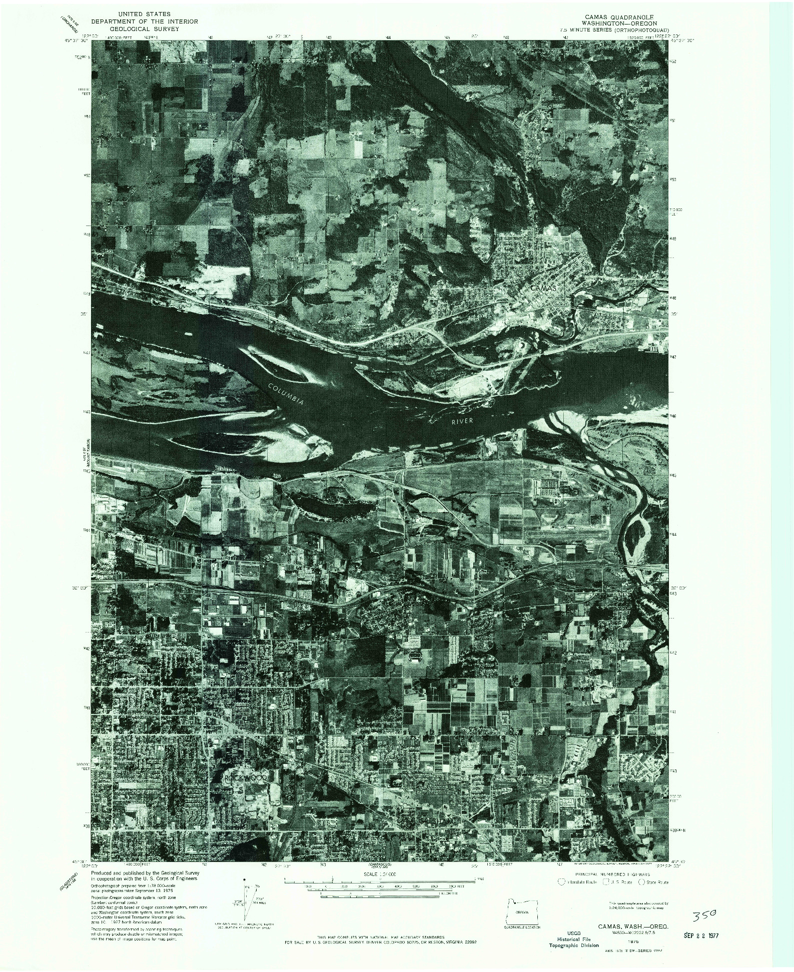 USGS 1:24000-SCALE QUADRANGLE FOR CAMAS, WA 1975