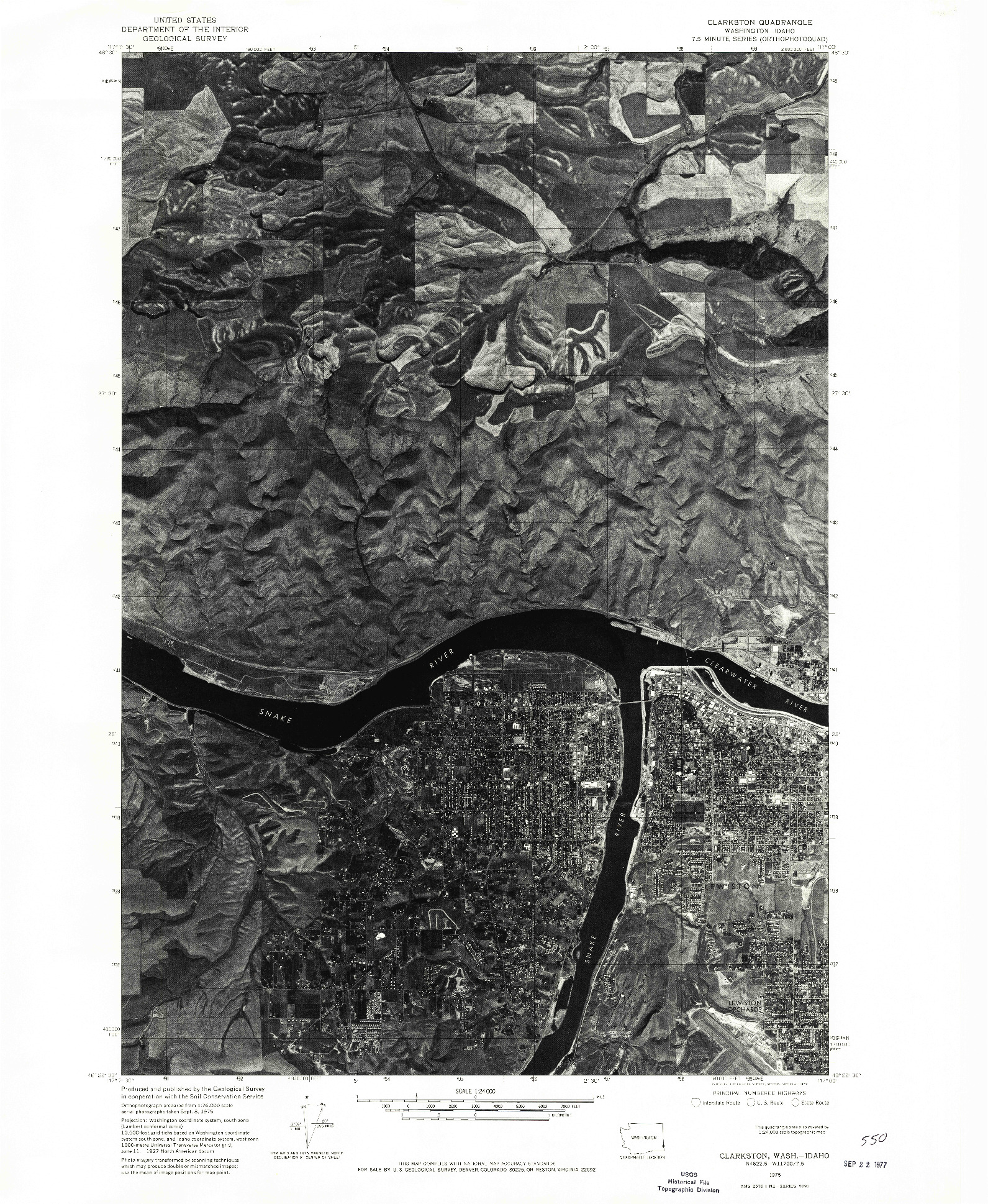USGS 1:24000-SCALE QUADRANGLE FOR CLARKSTON, WA 1975