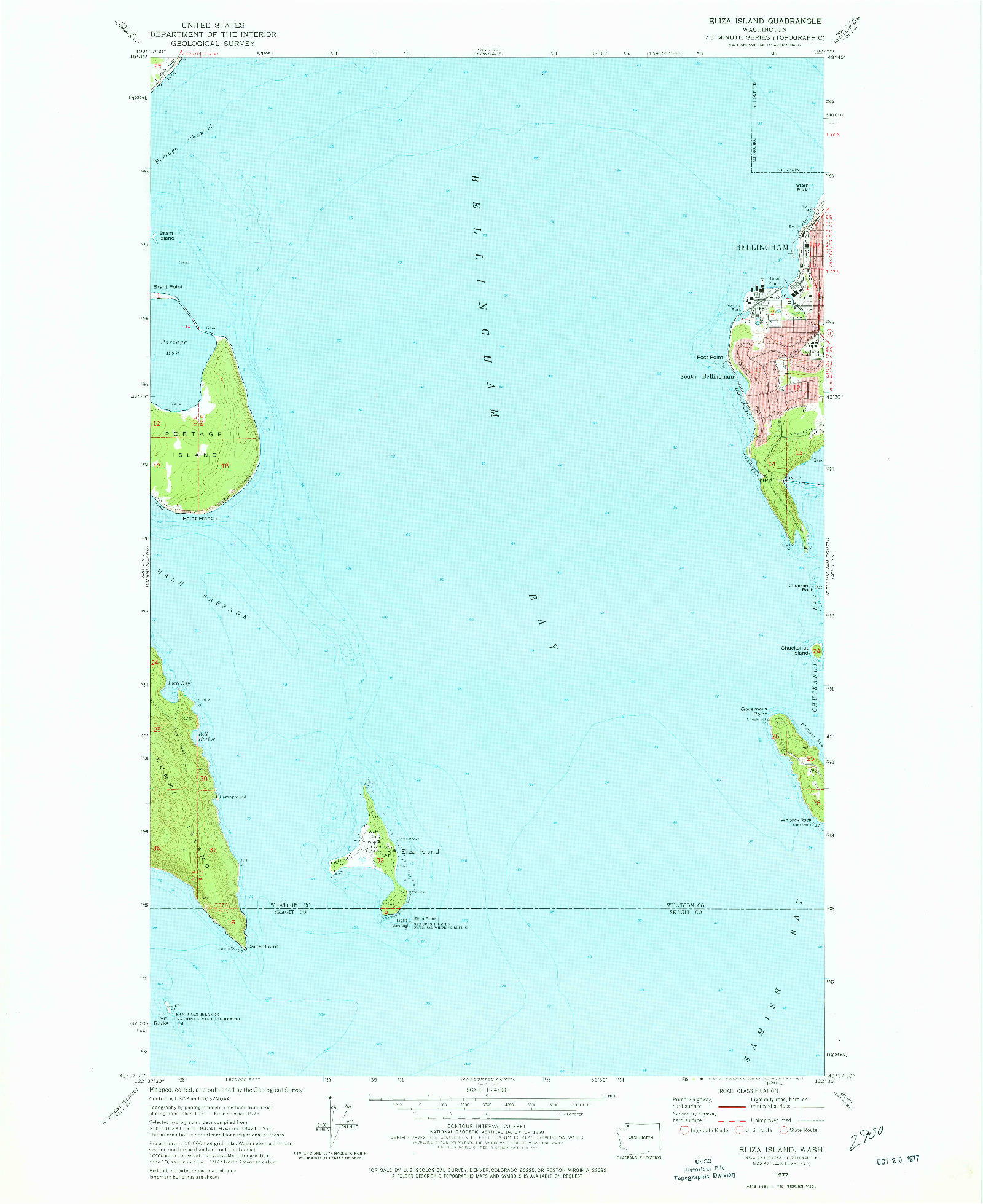 USGS 1:24000-SCALE QUADRANGLE FOR ELIZA ISLAND, WA 1977