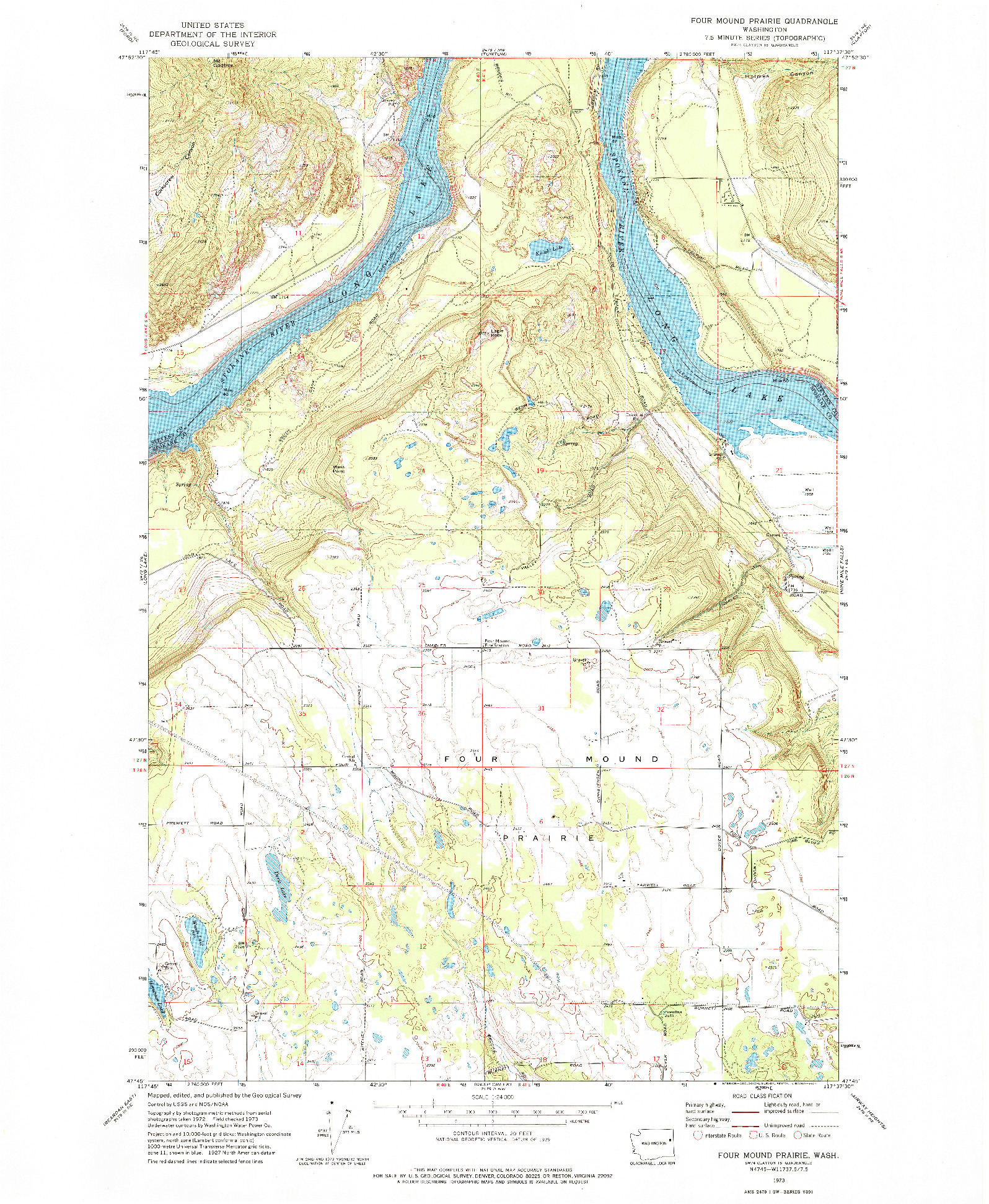 USGS 1:24000-SCALE QUADRANGLE FOR FOUR MOUND PRAIRIE, WA 1973