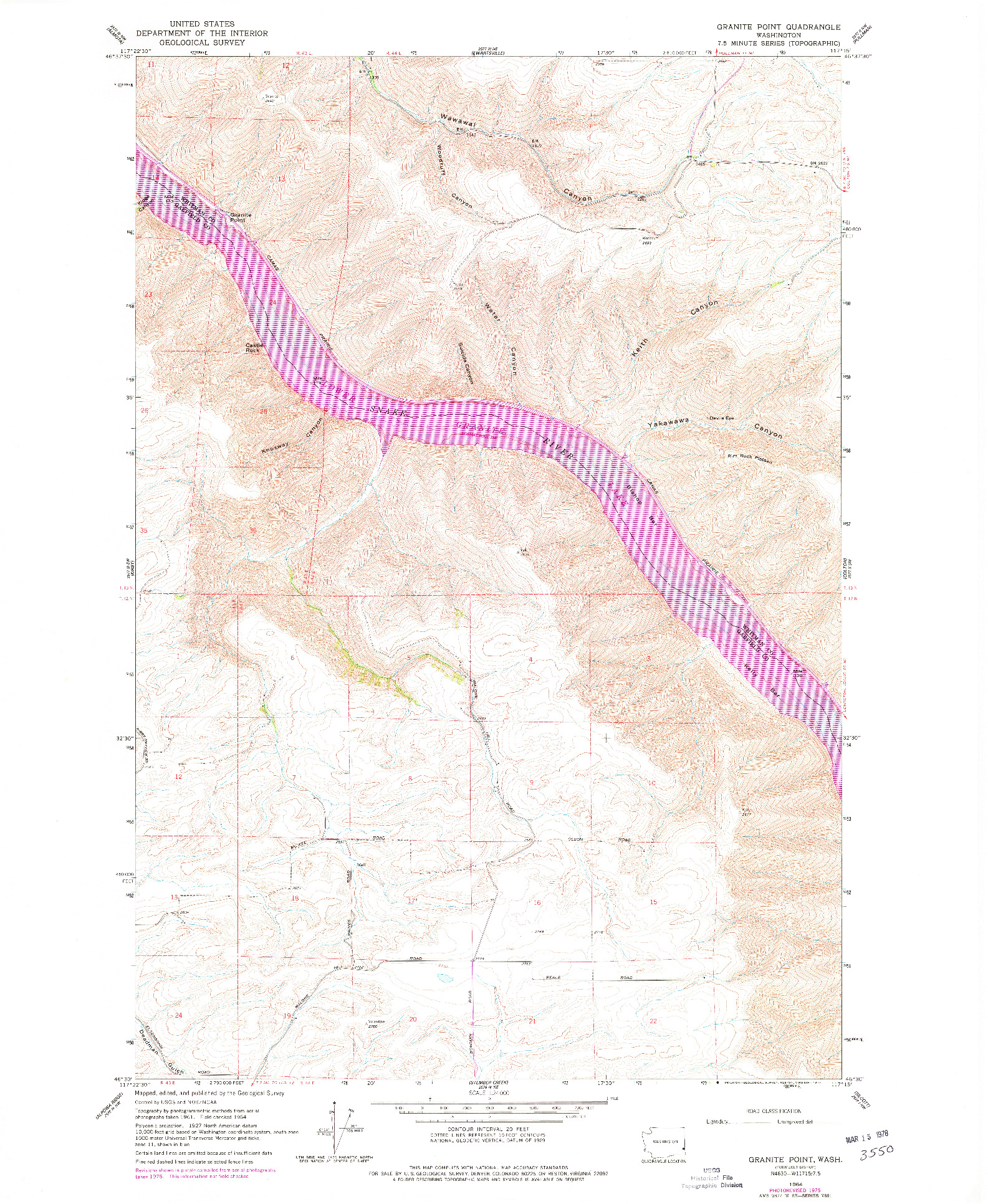 USGS 1:24000-SCALE QUADRANGLE FOR GRANITE POINT, WA 1964