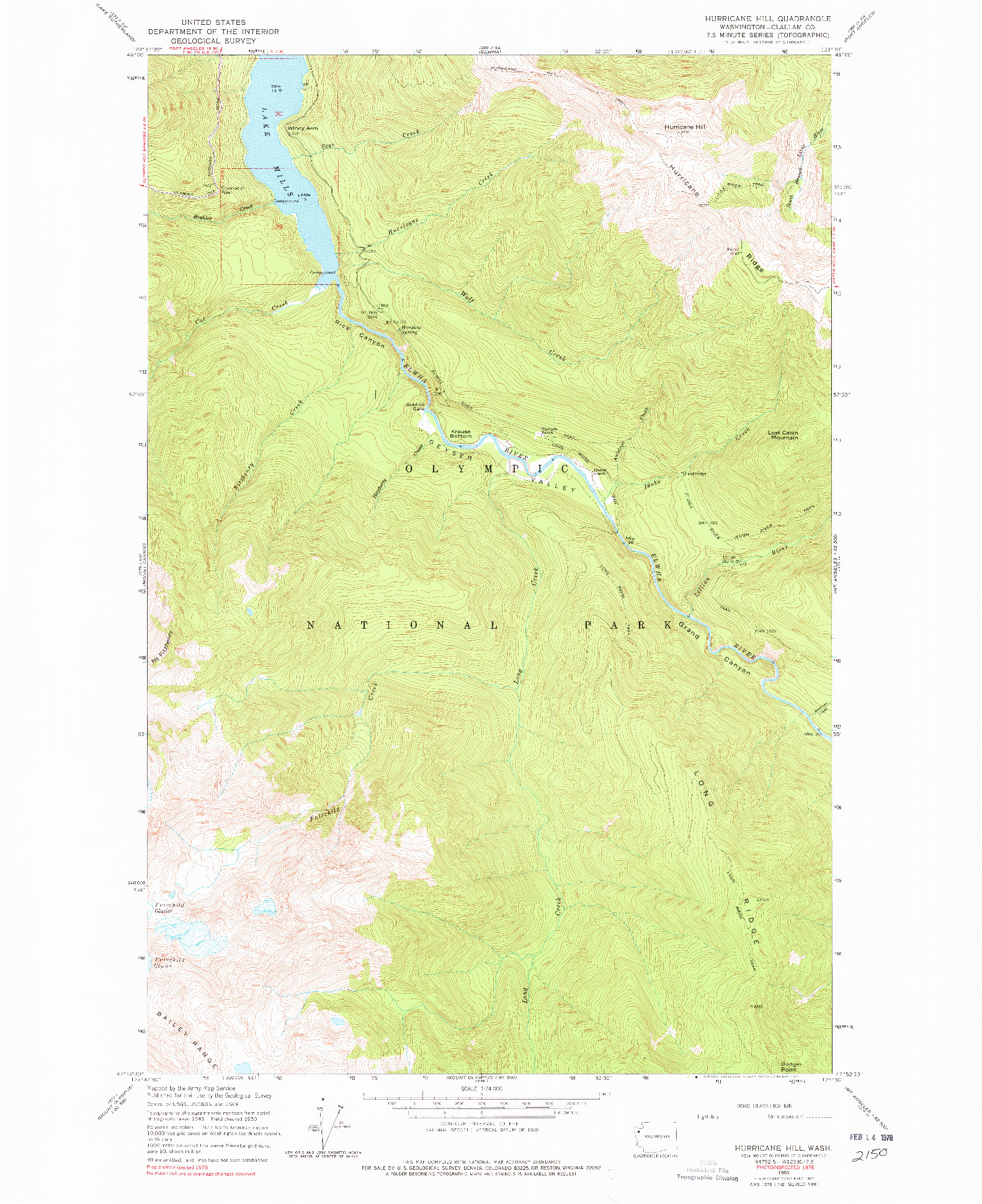 USGS 1:24000-SCALE QUADRANGLE FOR HURRICANE HILL, WA 1950