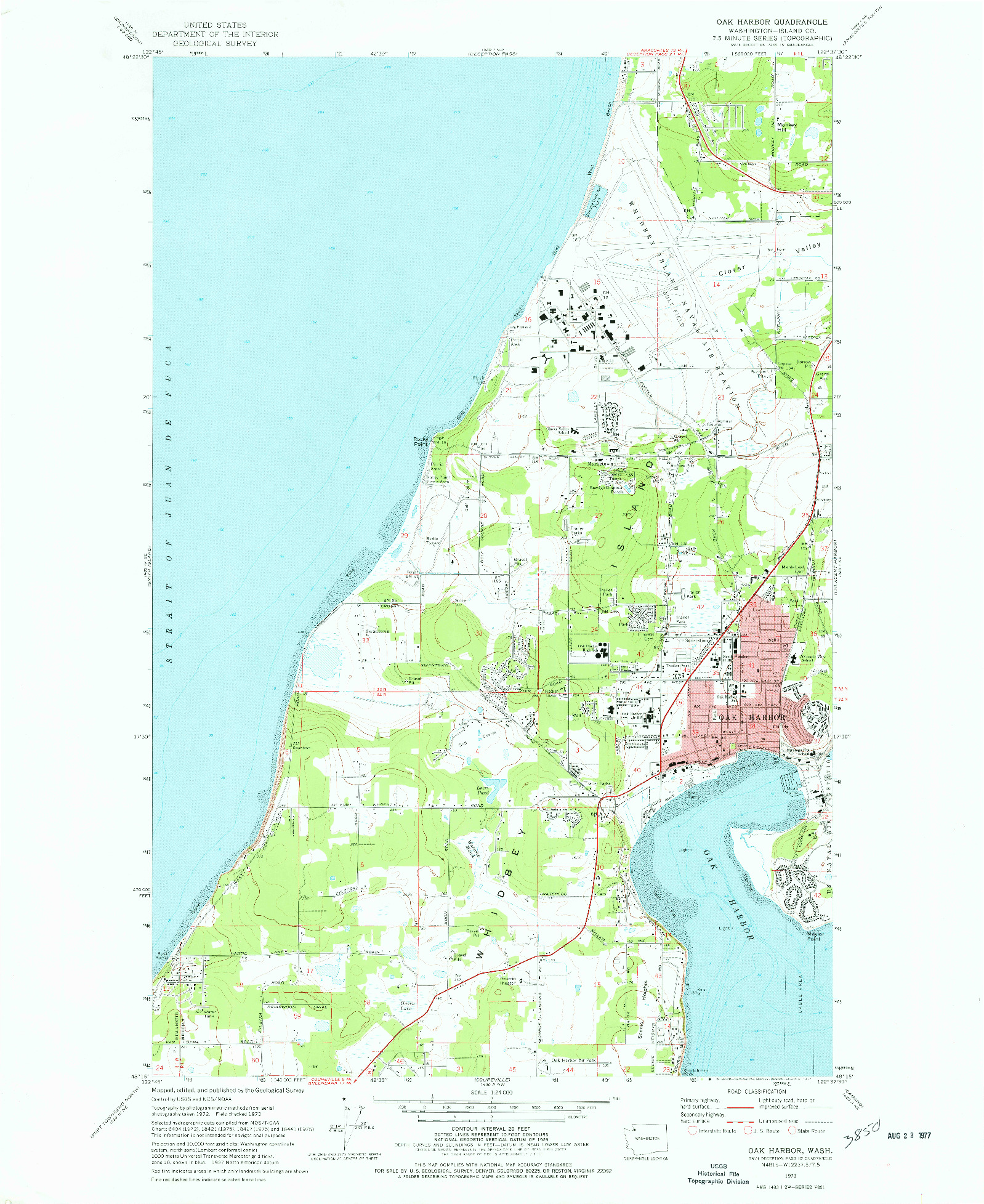 USGS 1:24000-SCALE QUADRANGLE FOR OAK HARBOR, WA 1973