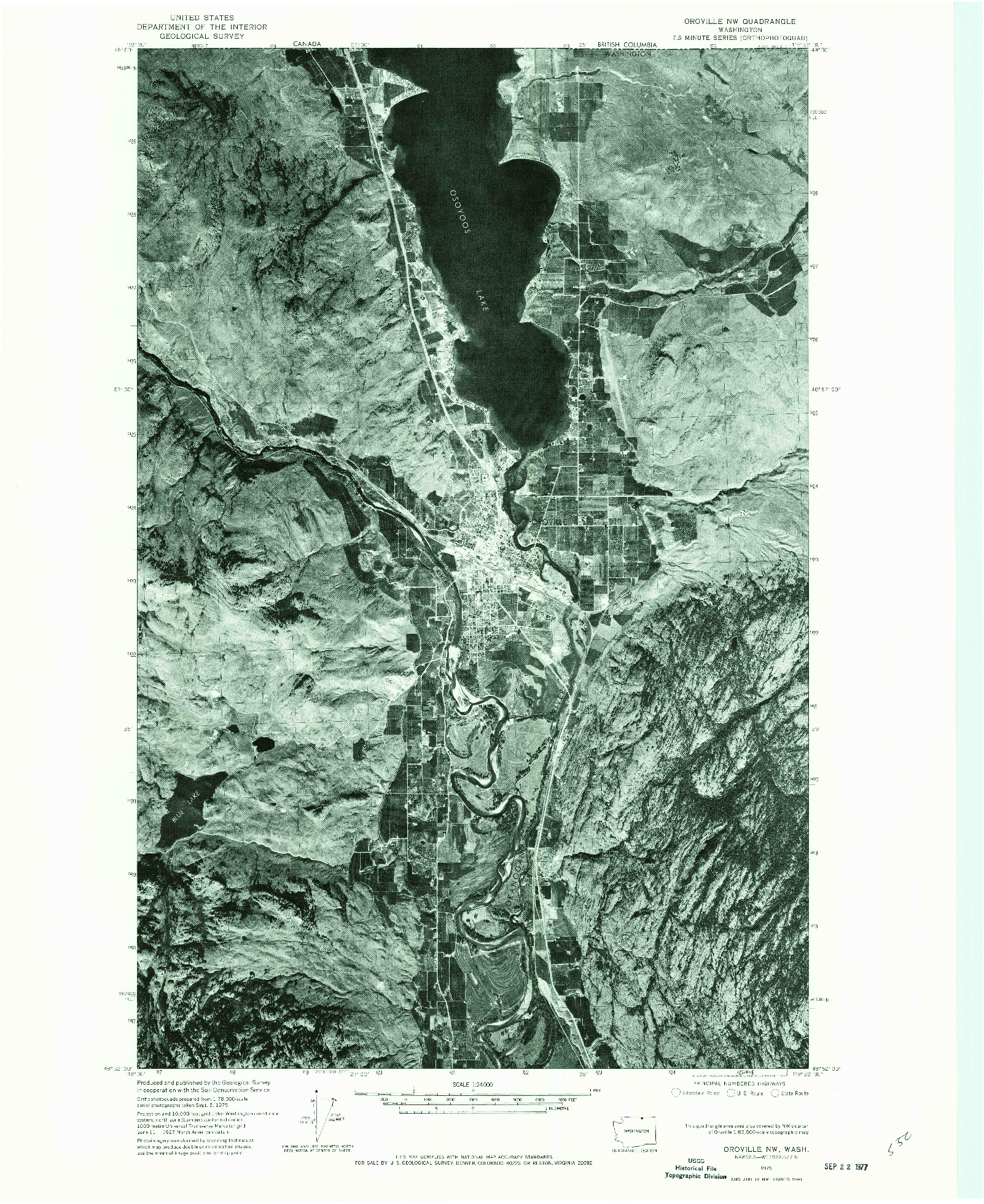 USGS 1:24000-SCALE QUADRANGLE FOR OROVILLE NW, WA 1975