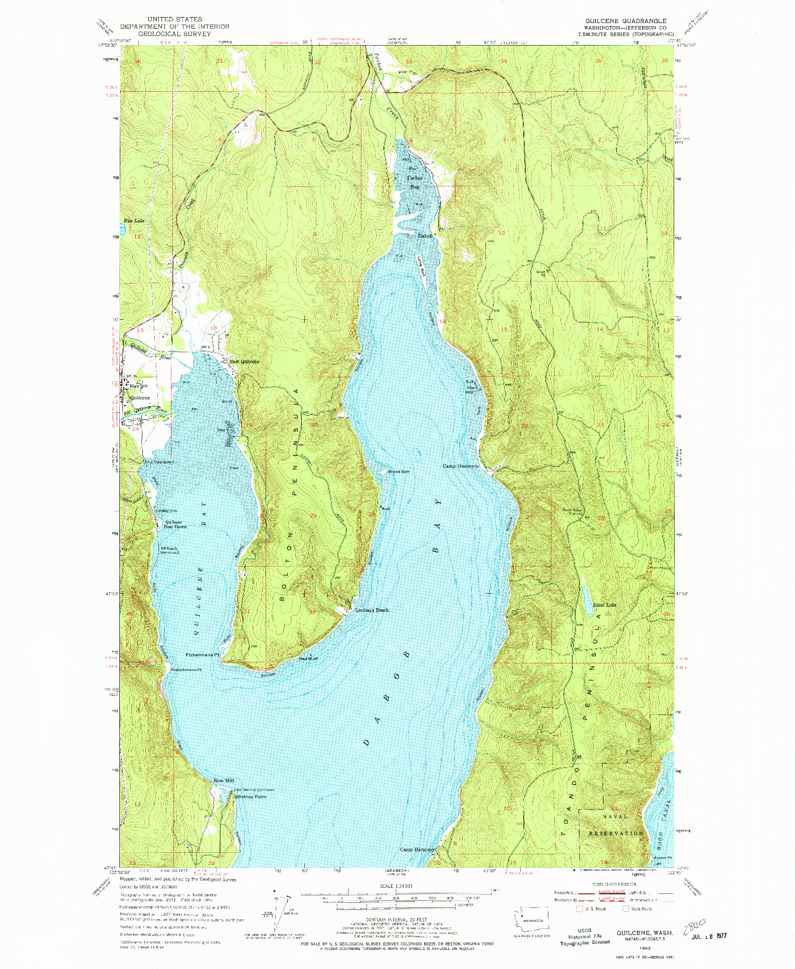 USGS 1:24000-SCALE QUADRANGLE FOR QUILCENE, WA 1953