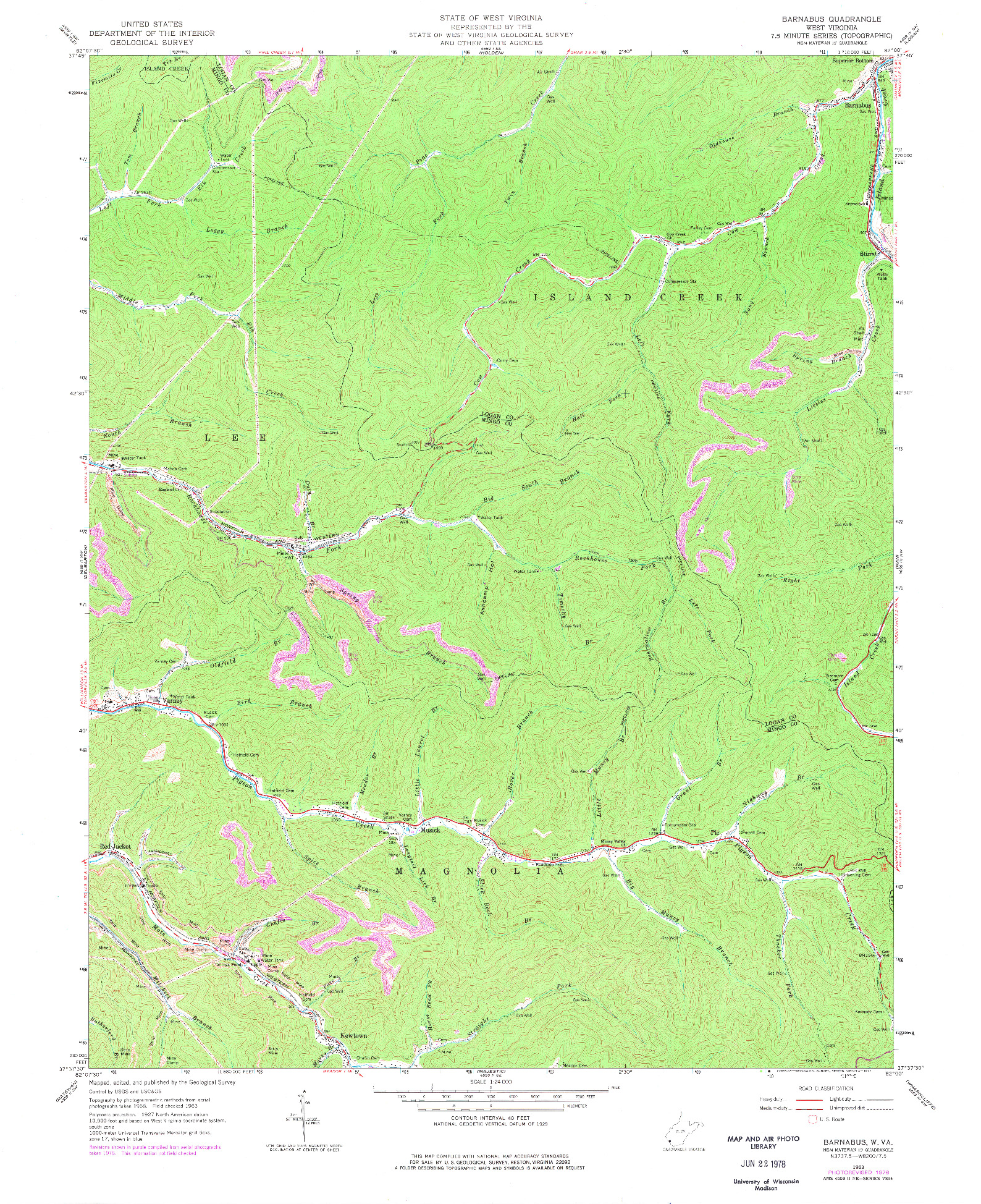 USGS 1:24000-SCALE QUADRANGLE FOR BARNABUS, WV 1963