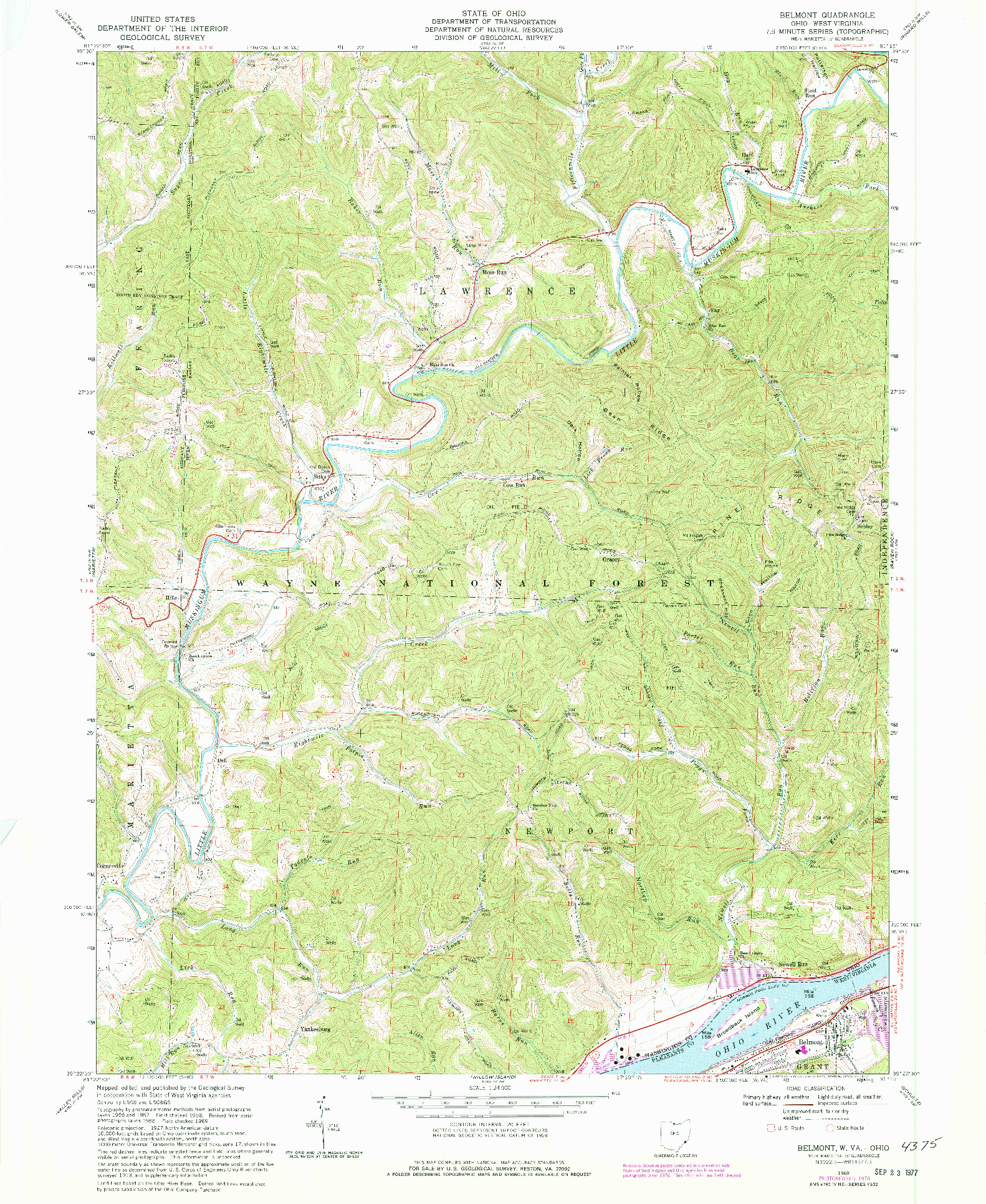 USGS 1:24000-SCALE QUADRANGLE FOR BELMONT, WV 1969