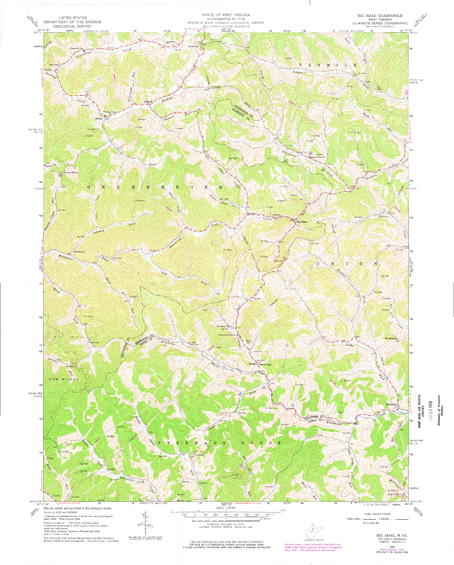 USGS 1:24000-SCALE QUADRANGLE FOR BIG ISAAC, WV 1964