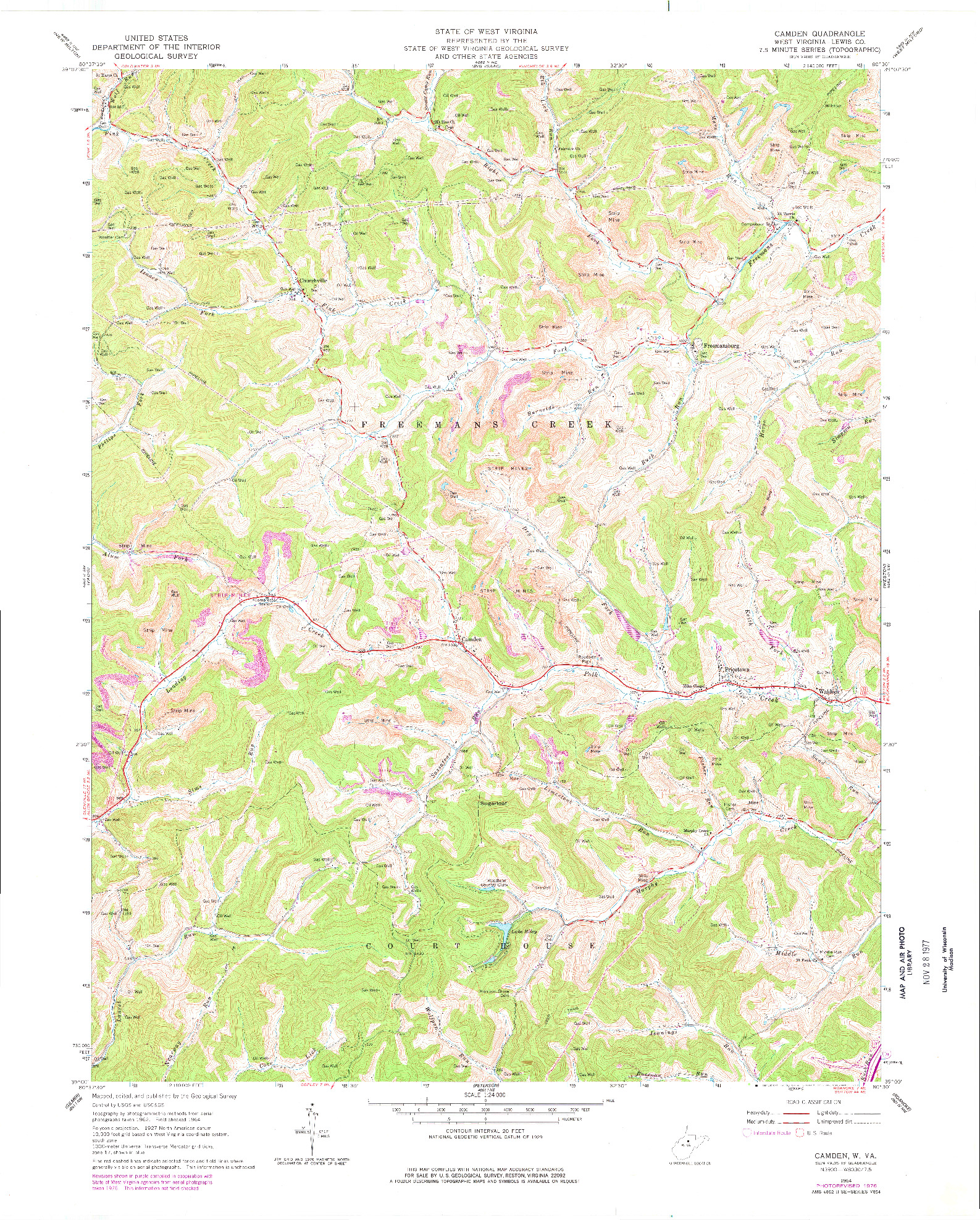 USGS 1:24000-SCALE QUADRANGLE FOR CAMDEN, WV 1964