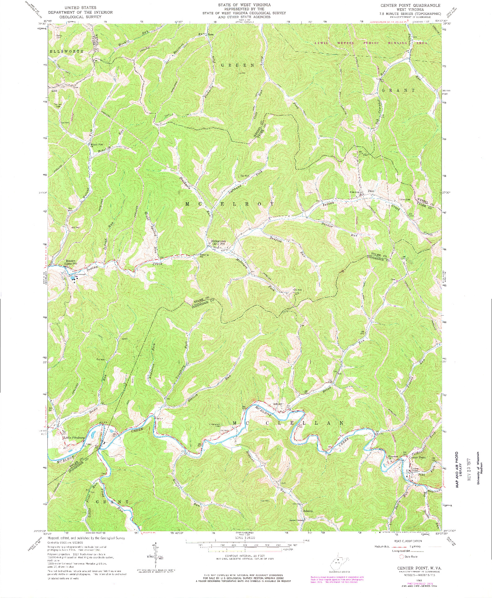 USGS 1:24000-SCALE QUADRANGLE FOR CEDAR POINT, WV 1961