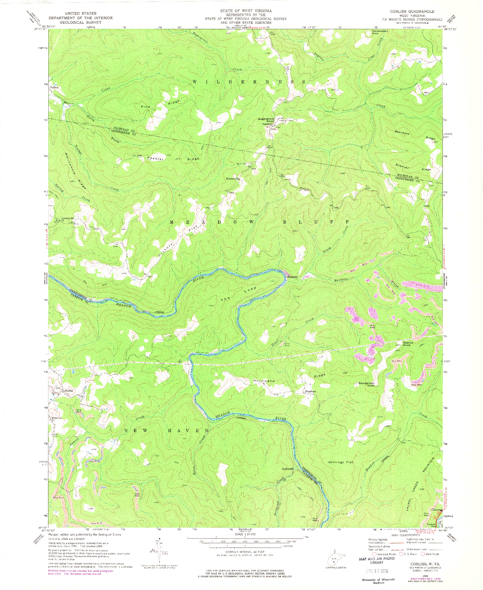 USGS 1:24000-SCALE QUADRANGLE FOR CORLISS, WV 1969