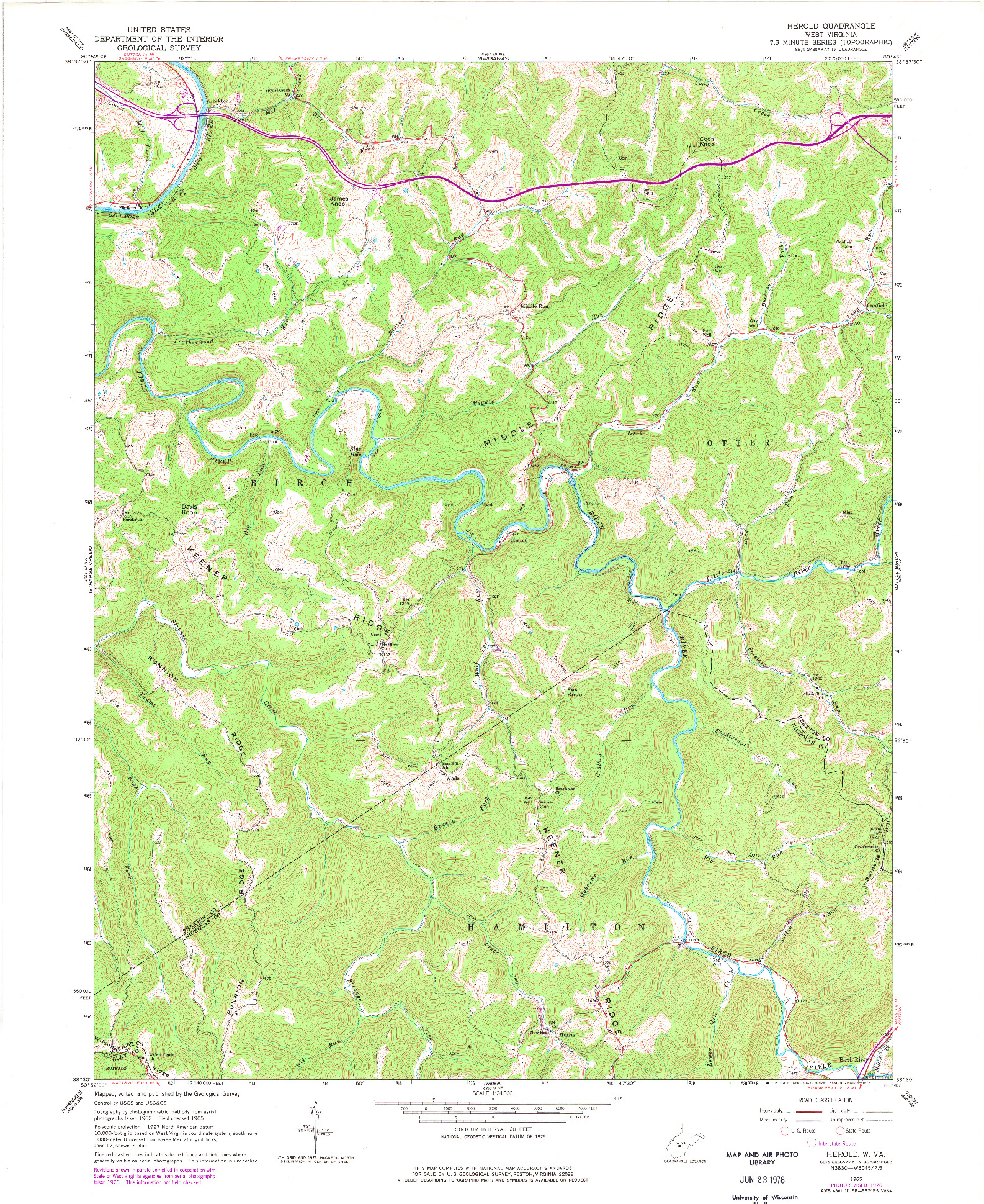 USGS 1:24000-SCALE QUADRANGLE FOR HEROLD, WV 1965