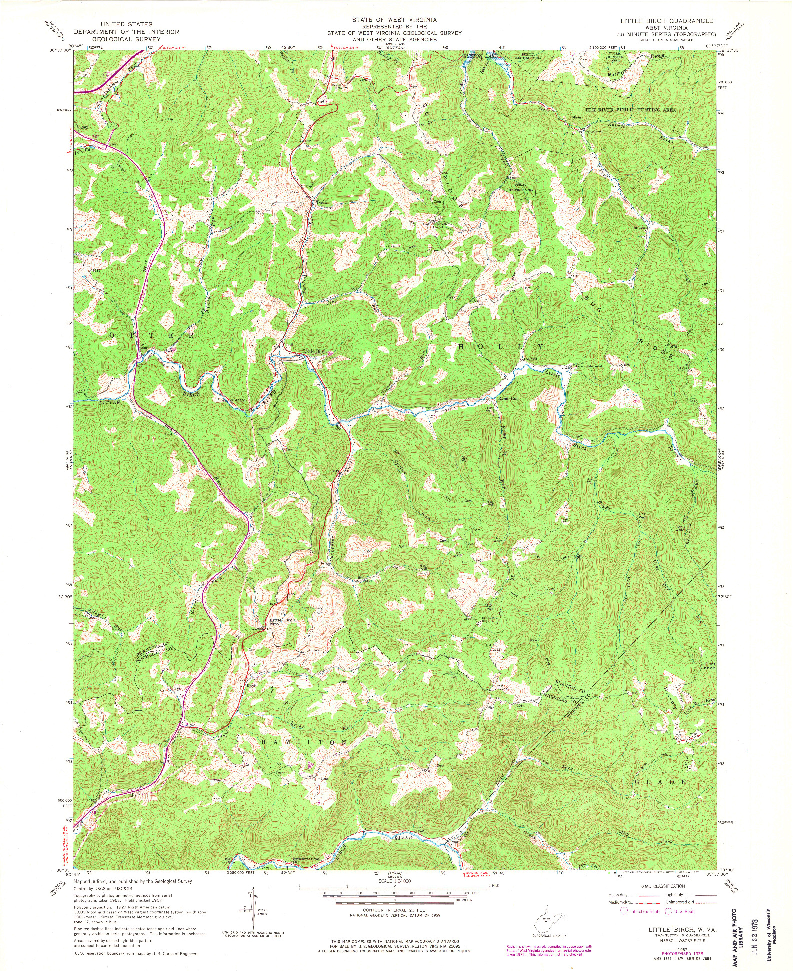 USGS 1:24000-SCALE QUADRANGLE FOR LITTLE BIRCH, WV 1967