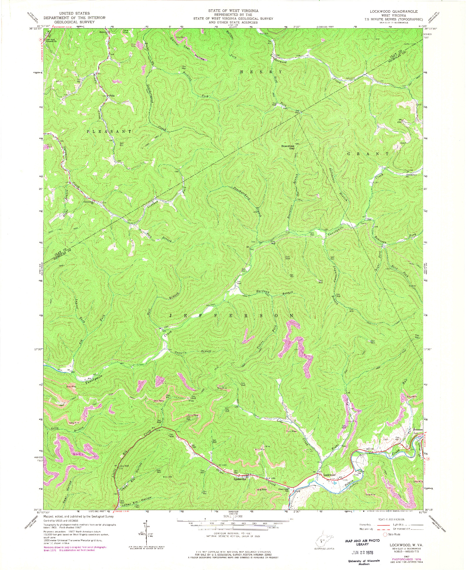 USGS 1:24000-SCALE QUADRANGLE FOR LOCKWOOD, WV 1967