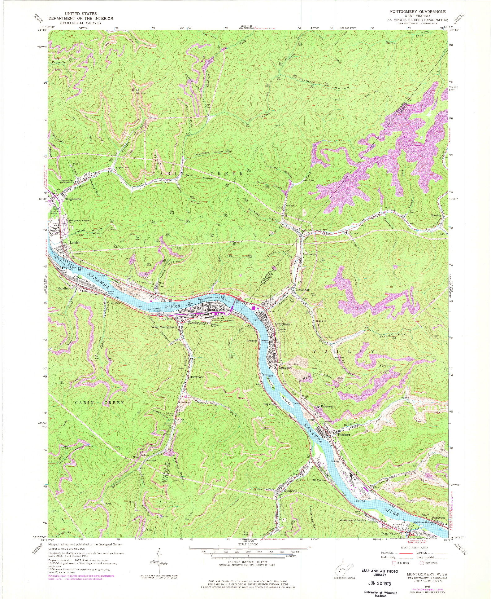 USGS 1:24000-SCALE QUADRANGLE FOR MONTGOMERY, WV 1965