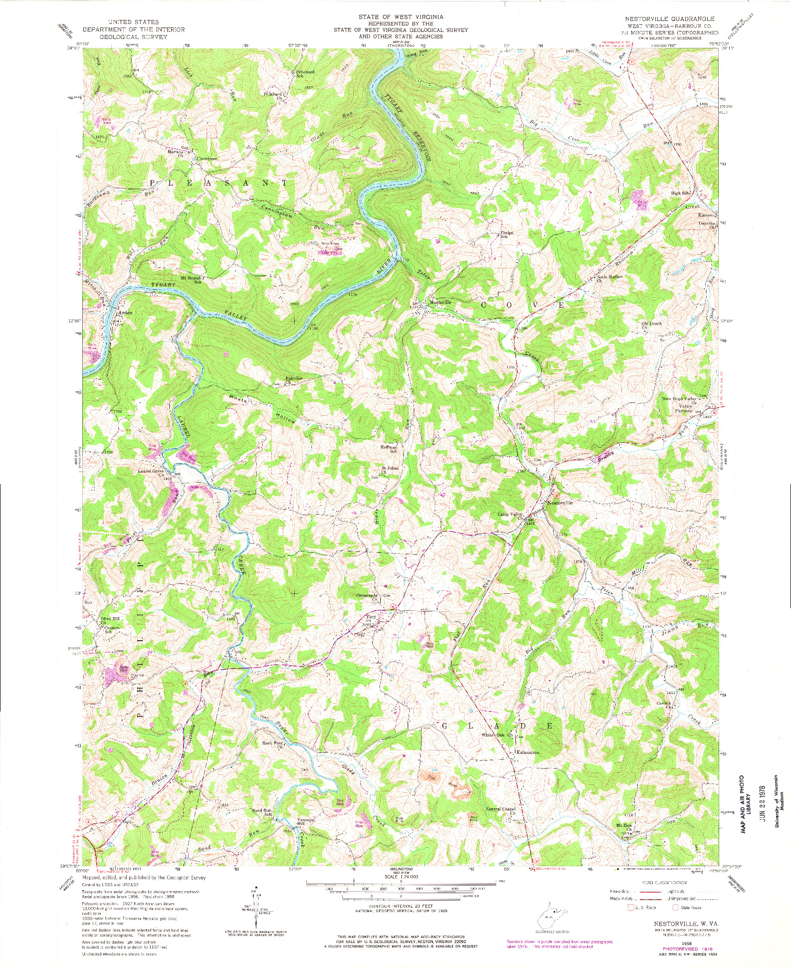 USGS 1:24000-SCALE QUADRANGLE FOR NESTORVILLE, WV 1958