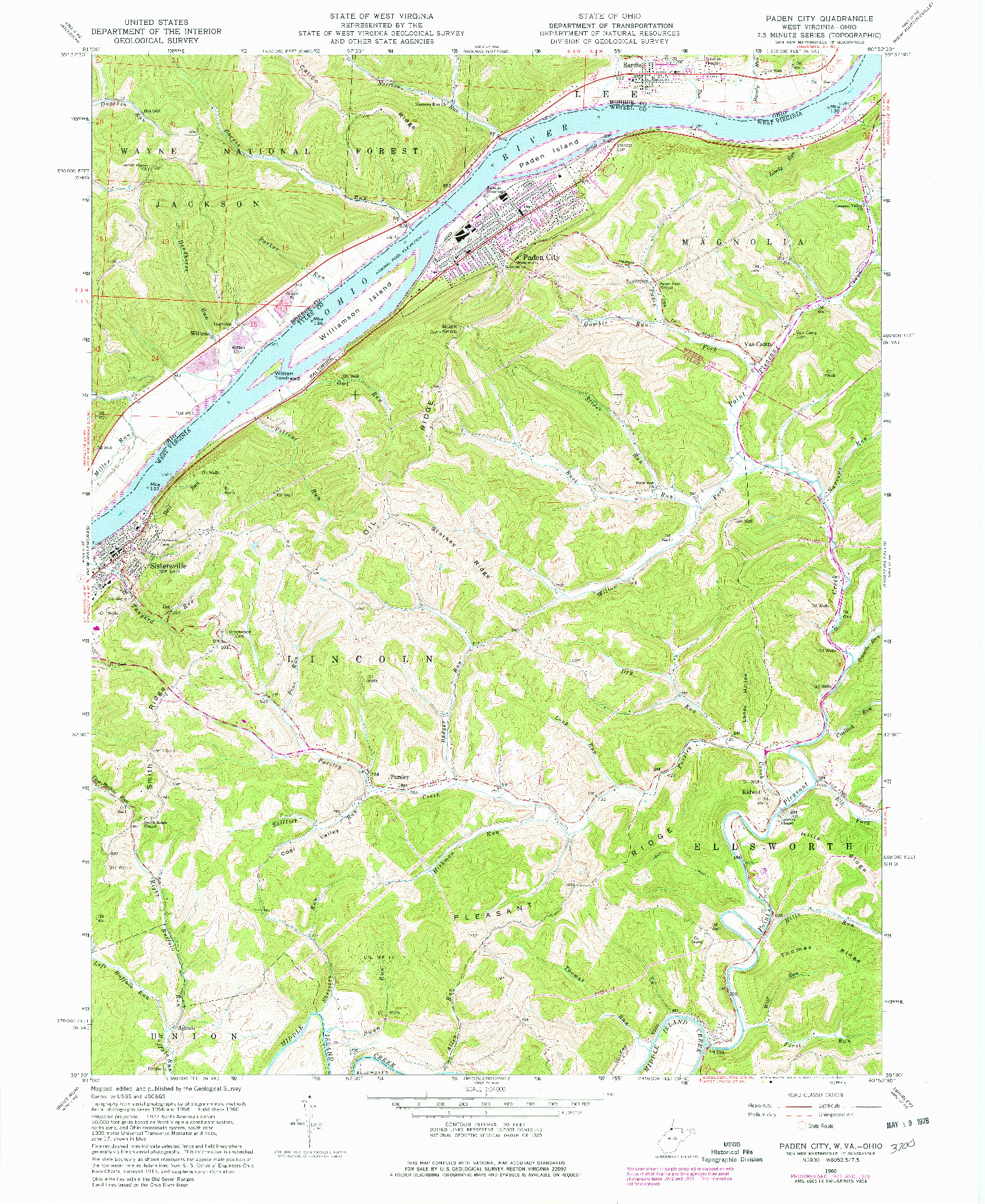 USGS 1:24000-SCALE QUADRANGLE FOR PADEN CITY, WV 1960