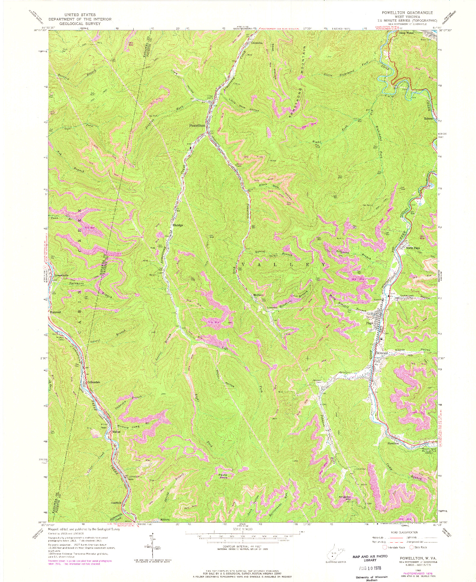 USGS 1:24000-SCALE QUADRANGLE FOR POWELLTON, WV 1965