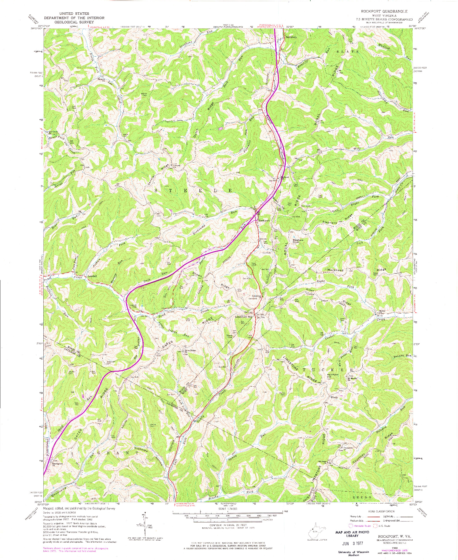 USGS 1:24000-SCALE QUADRANGLE FOR ROCKPORT, WV 1960