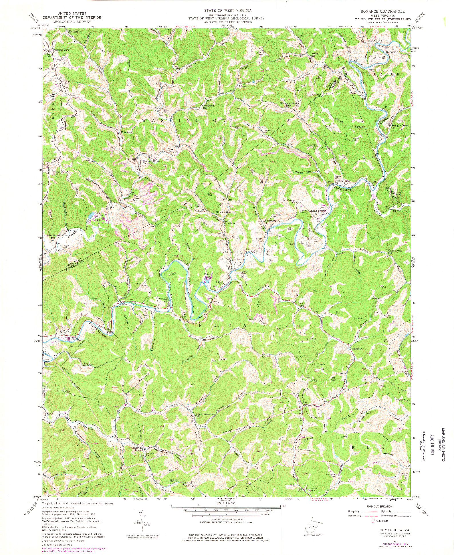 USGS 1:24000-SCALE QUADRANGLE FOR ROMANCE, WV 1957