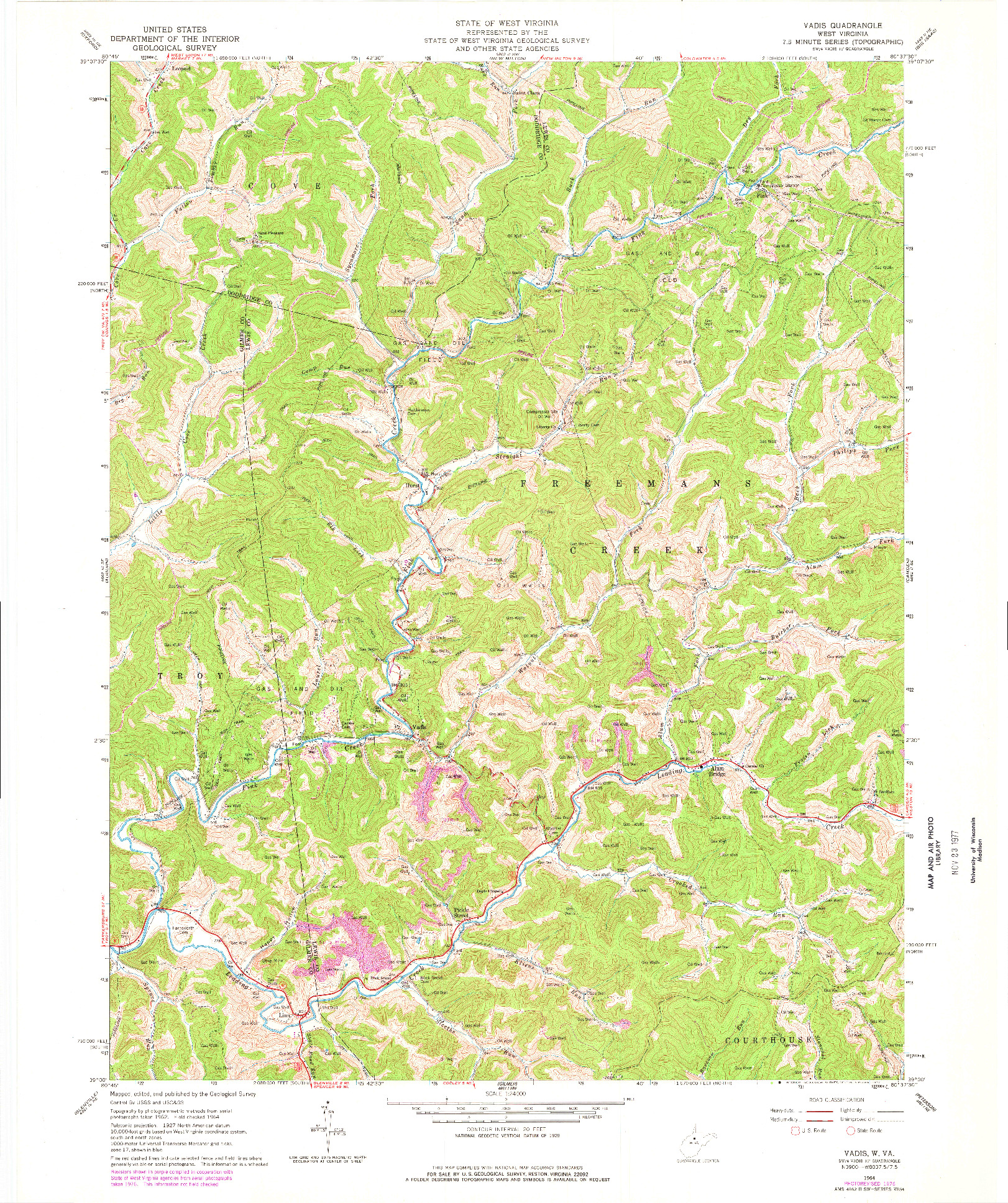 USGS 1:24000-SCALE QUADRANGLE FOR VADIS, WV 1964