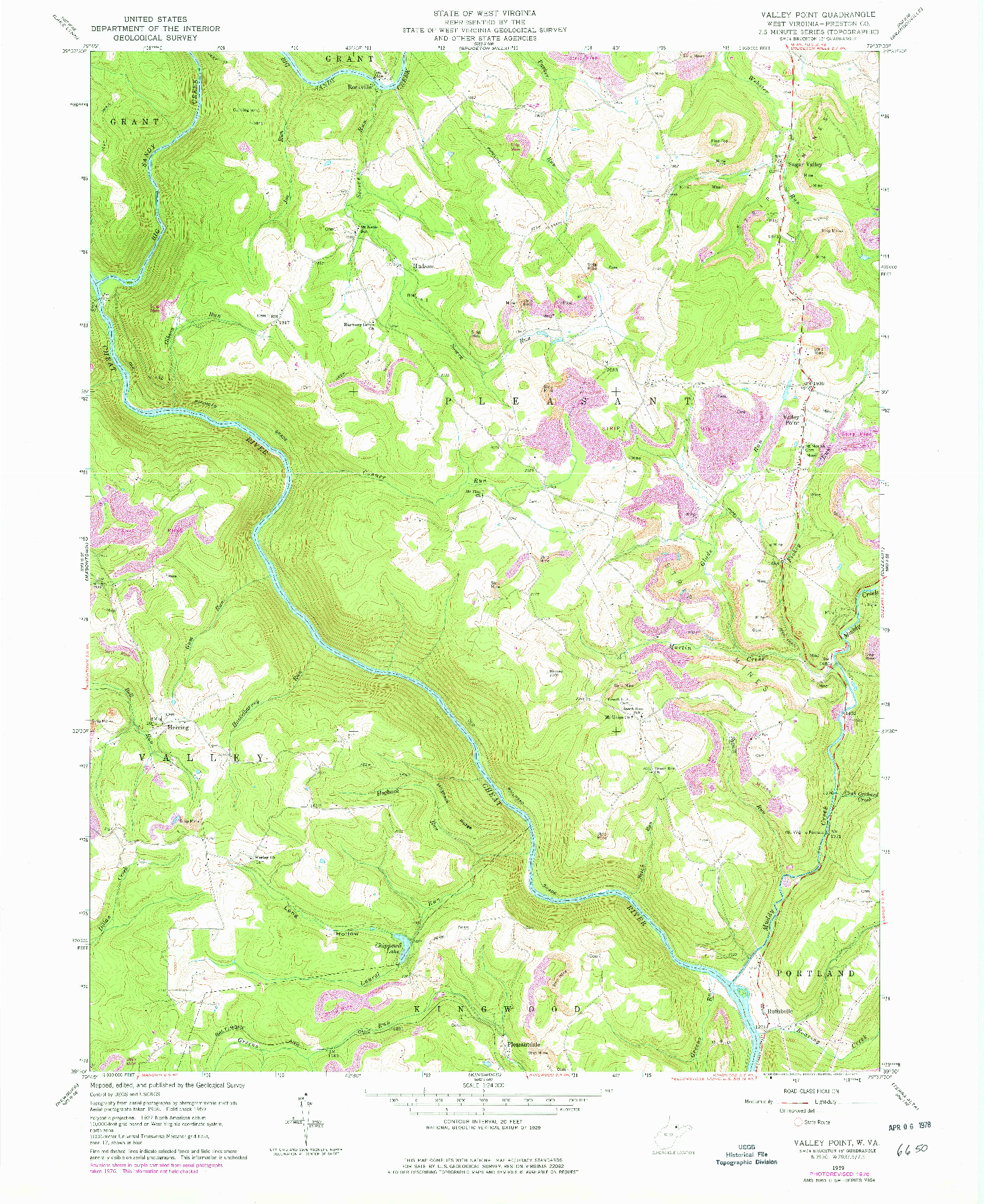 USGS 1:24000-SCALE QUADRANGLE FOR VALLEY POINT, WV 1959