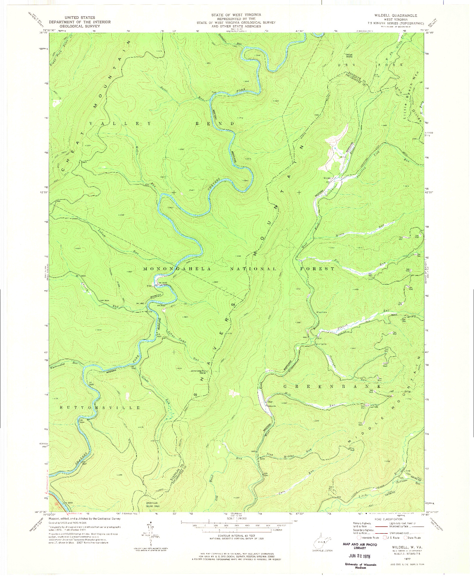 USGS 1:24000-SCALE QUADRANGLE FOR WILDELL, WV 1977