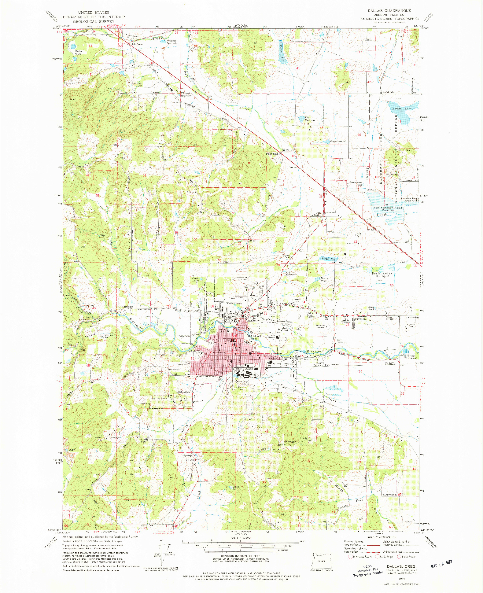 USGS 1:24000-SCALE QUADRANGLE FOR DALLAS, OR 1974