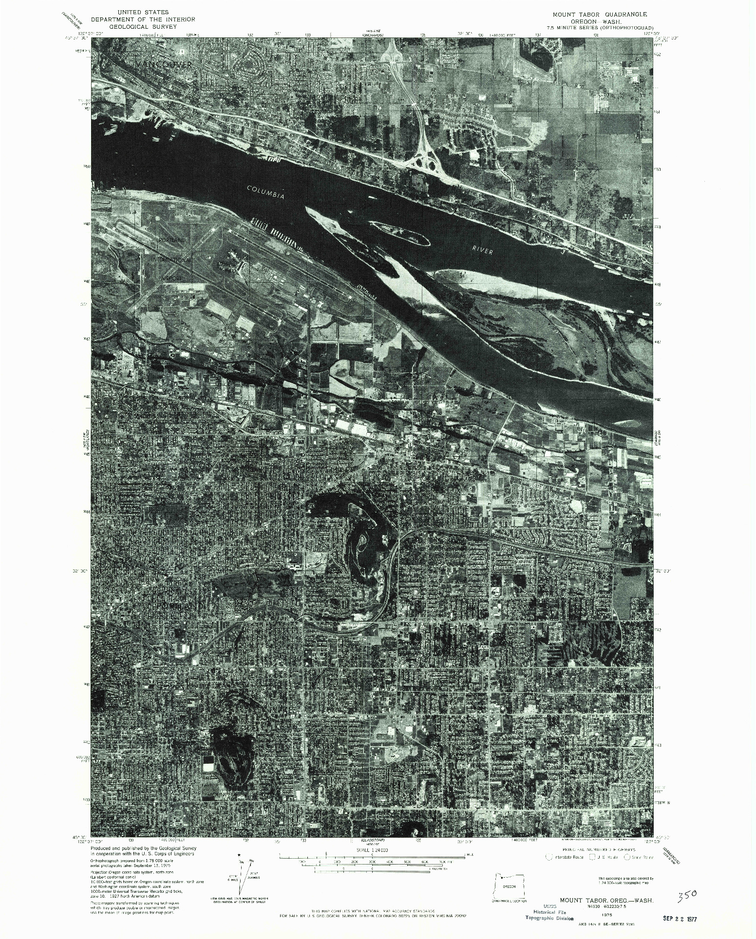 USGS 1:24000-SCALE QUADRANGLE FOR MOUNT TABOR, OR 1975