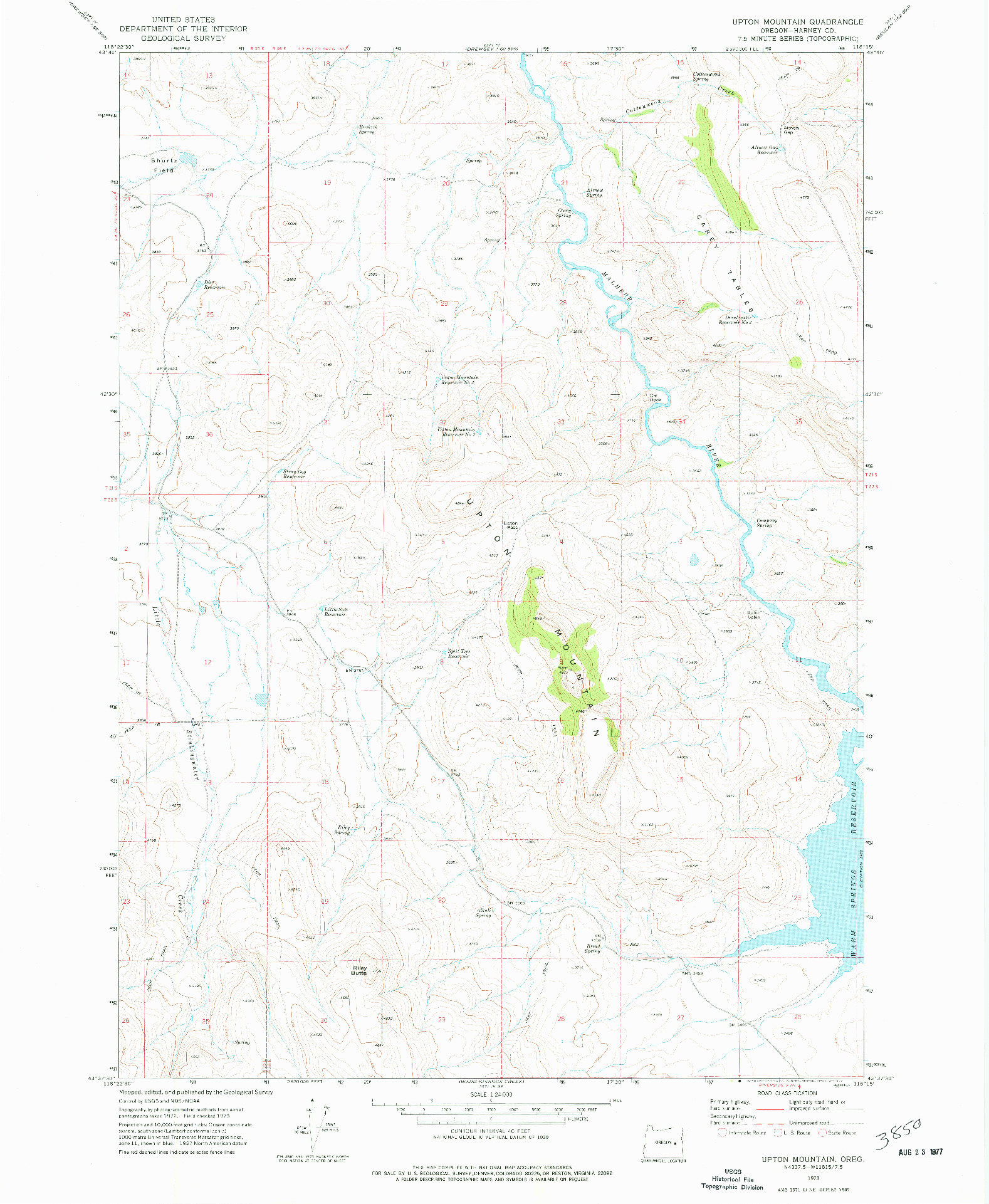 USGS 1:24000-SCALE QUADRANGLE FOR UPTON MOUNTAIN, OR 1973