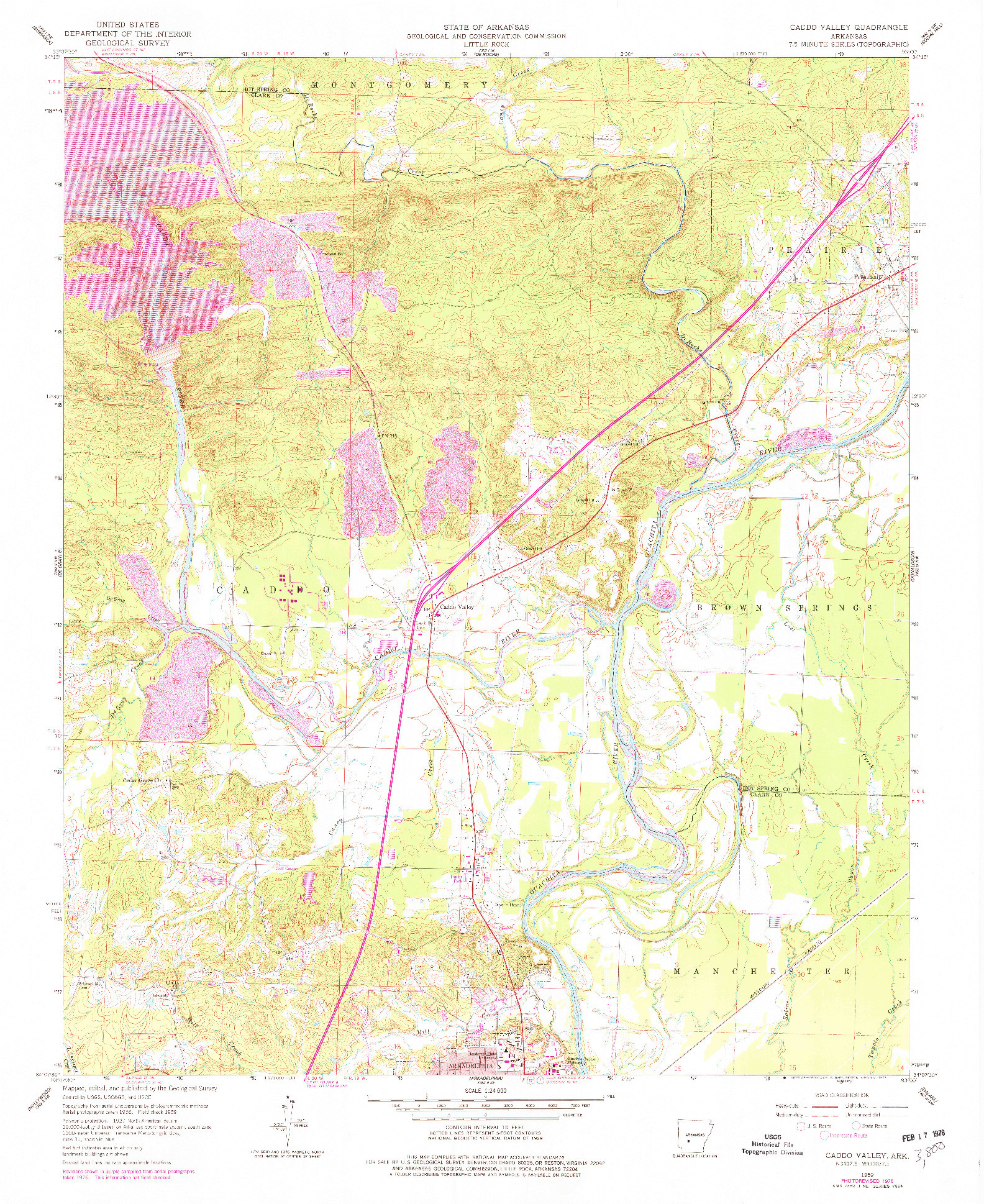 USGS 1:24000-SCALE QUADRANGLE FOR CADDO VALLEY, AR 1959