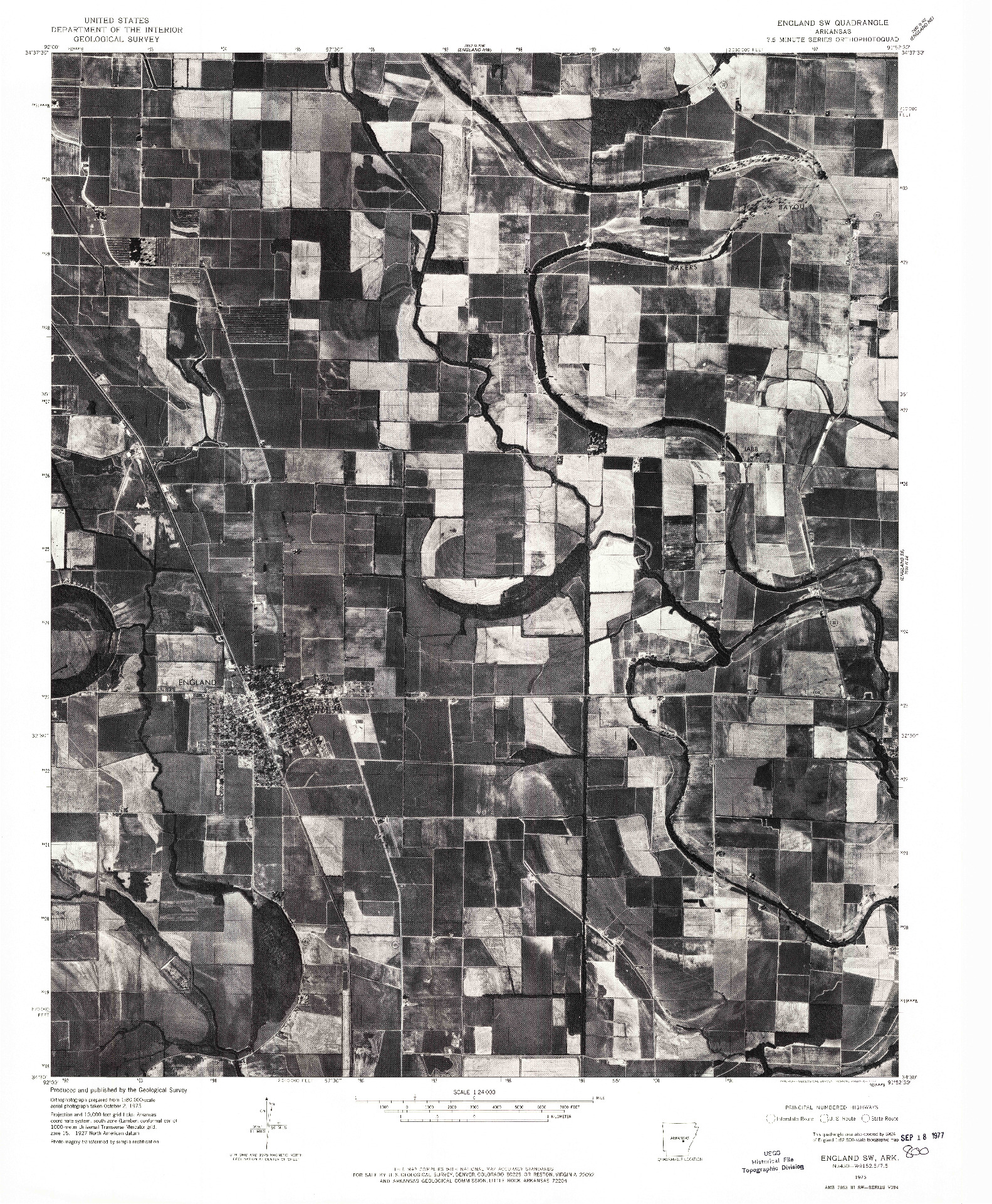 USGS 1:24000-SCALE QUADRANGLE FOR ENGLAND SW, AR 1975
