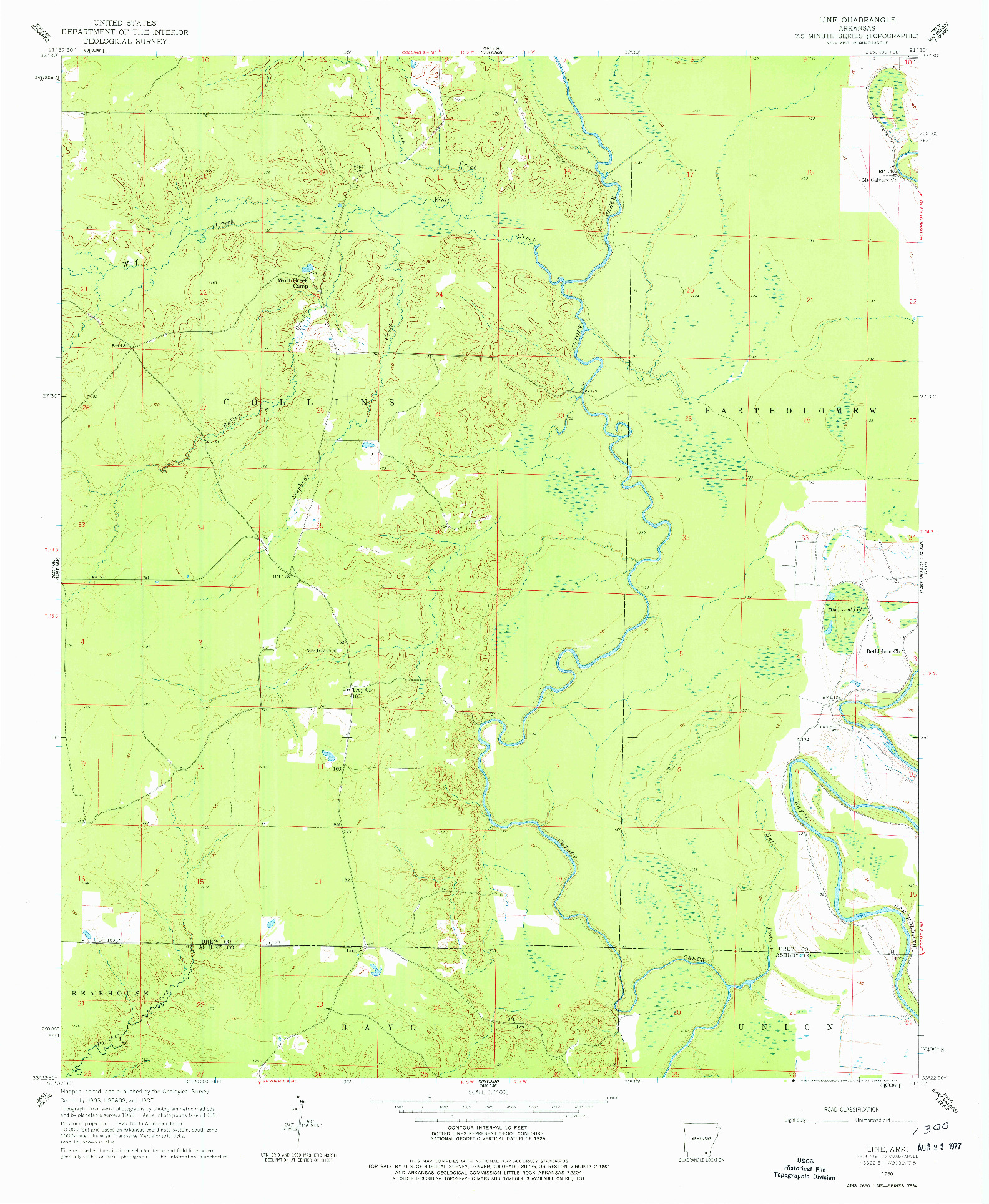 USGS 1:24000-SCALE QUADRANGLE FOR LINE, AR 1960