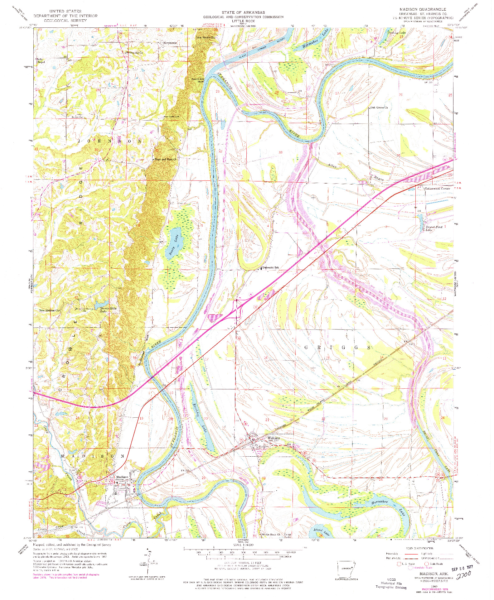 USGS 1:24000-SCALE QUADRANGLE FOR MADISON, AR 1960